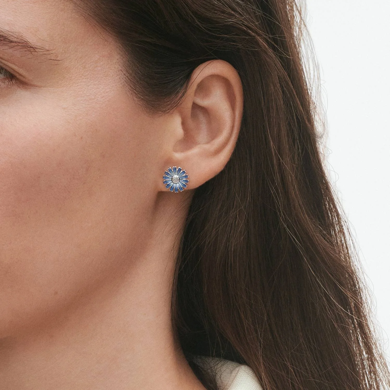 Georg Jensen - Daisy ørestikker, blå - Sølv - Image 2