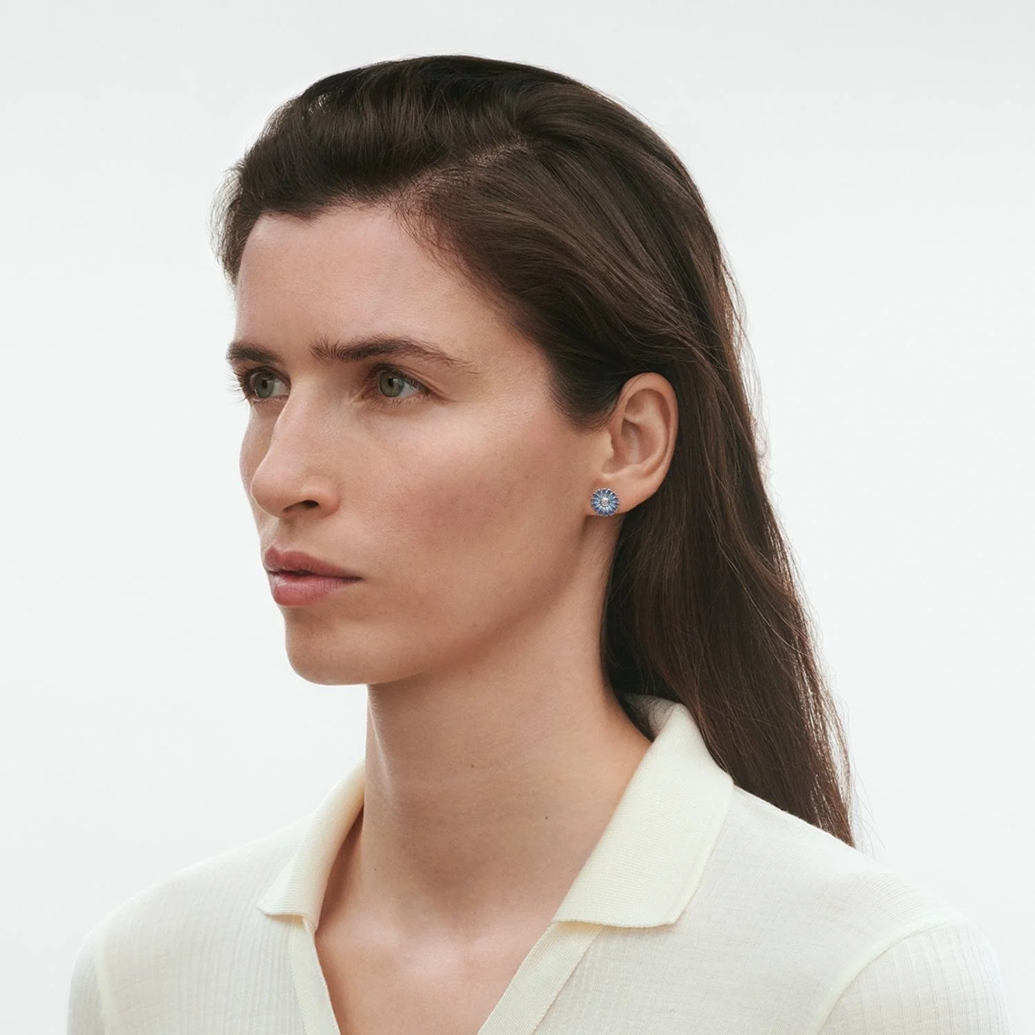 Georg Jensen - Daisy ørestikker, blå - Sølv - Image 3