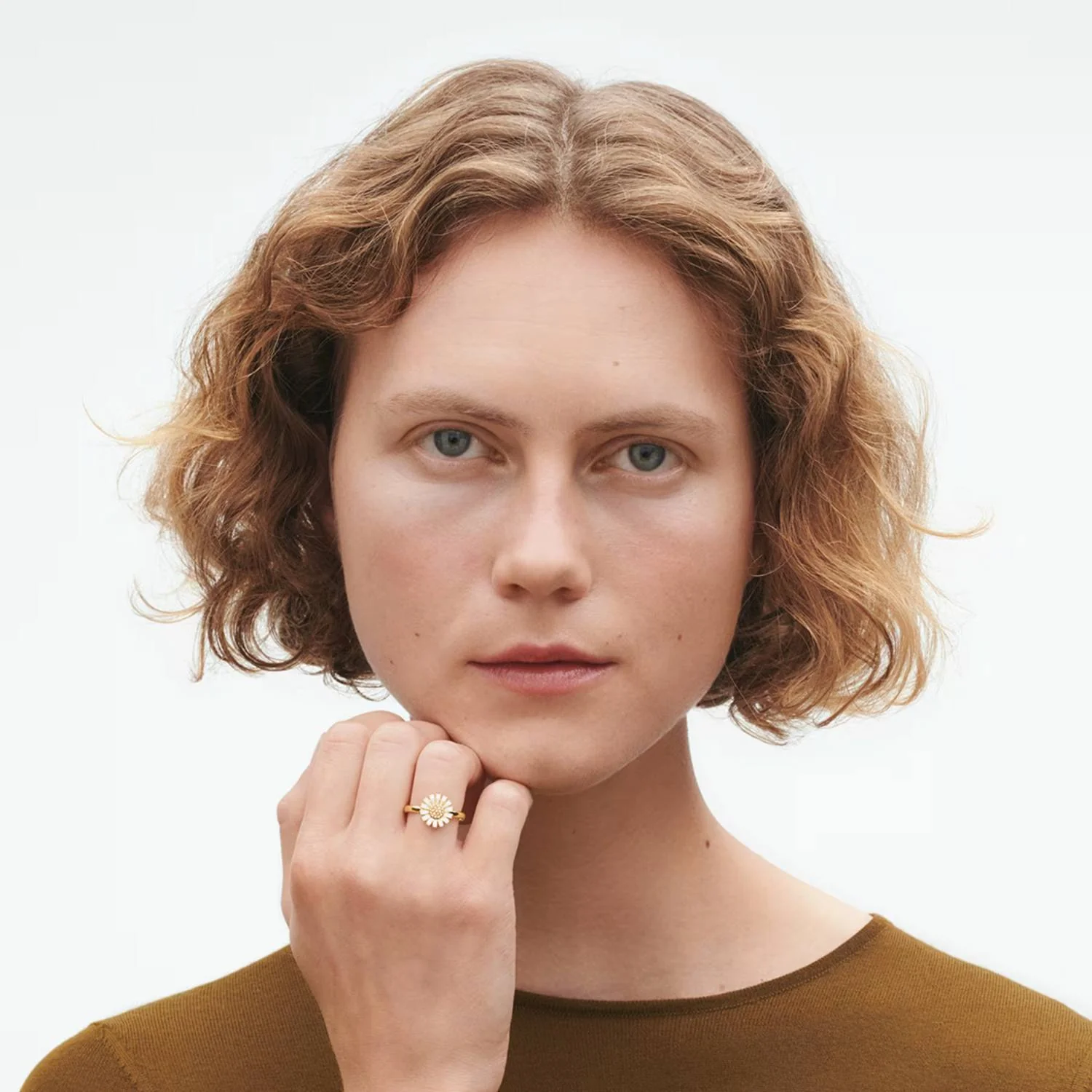 Georg Jensen - Daisy ring, 11mm/0,05 ct. tw/vs - Forgyldt sølv - Image 3