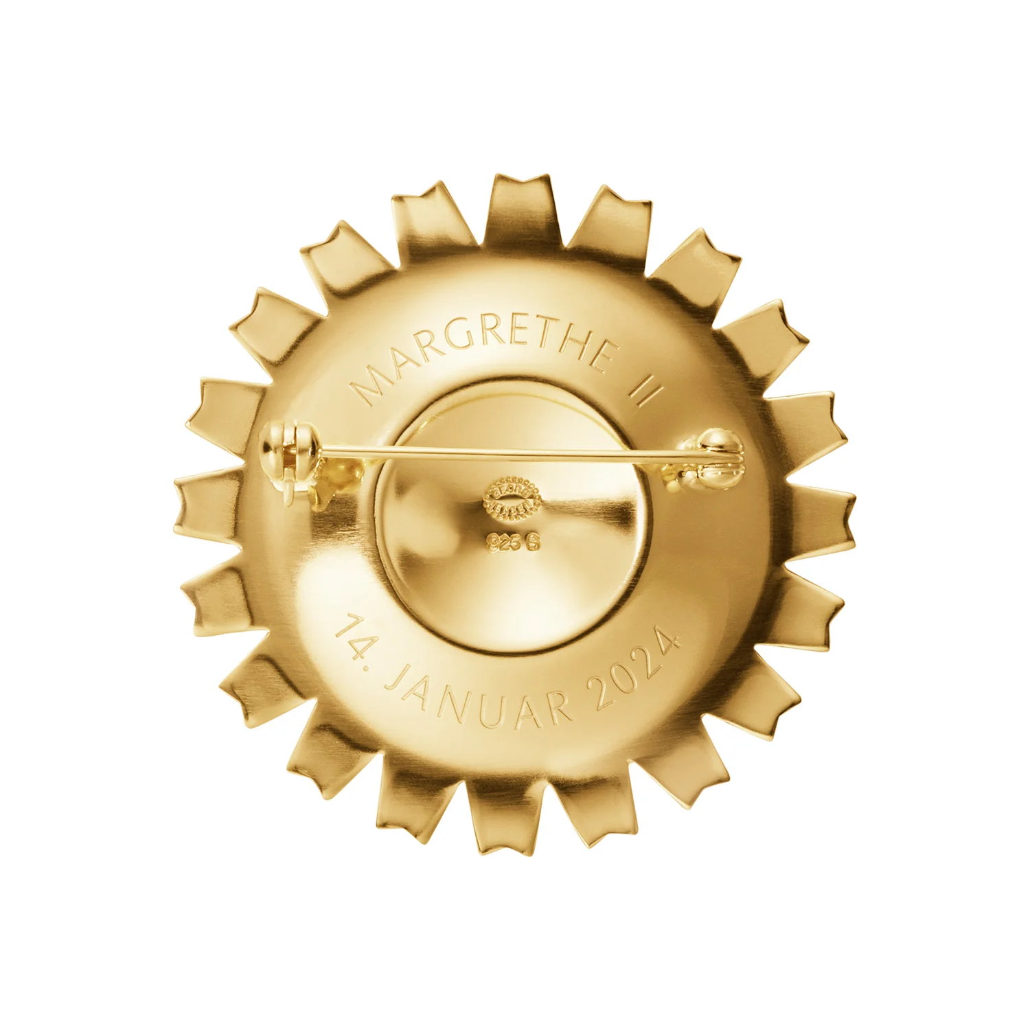Georg Jensen - Daisy Succession of the Throne broche - Forgyldt sølv - Image 2