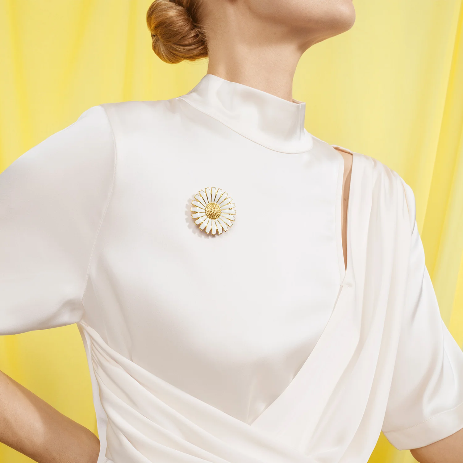 Georg Jensen - Daisy Succession of the Throne broche - Forgyldt sølv - Image 4