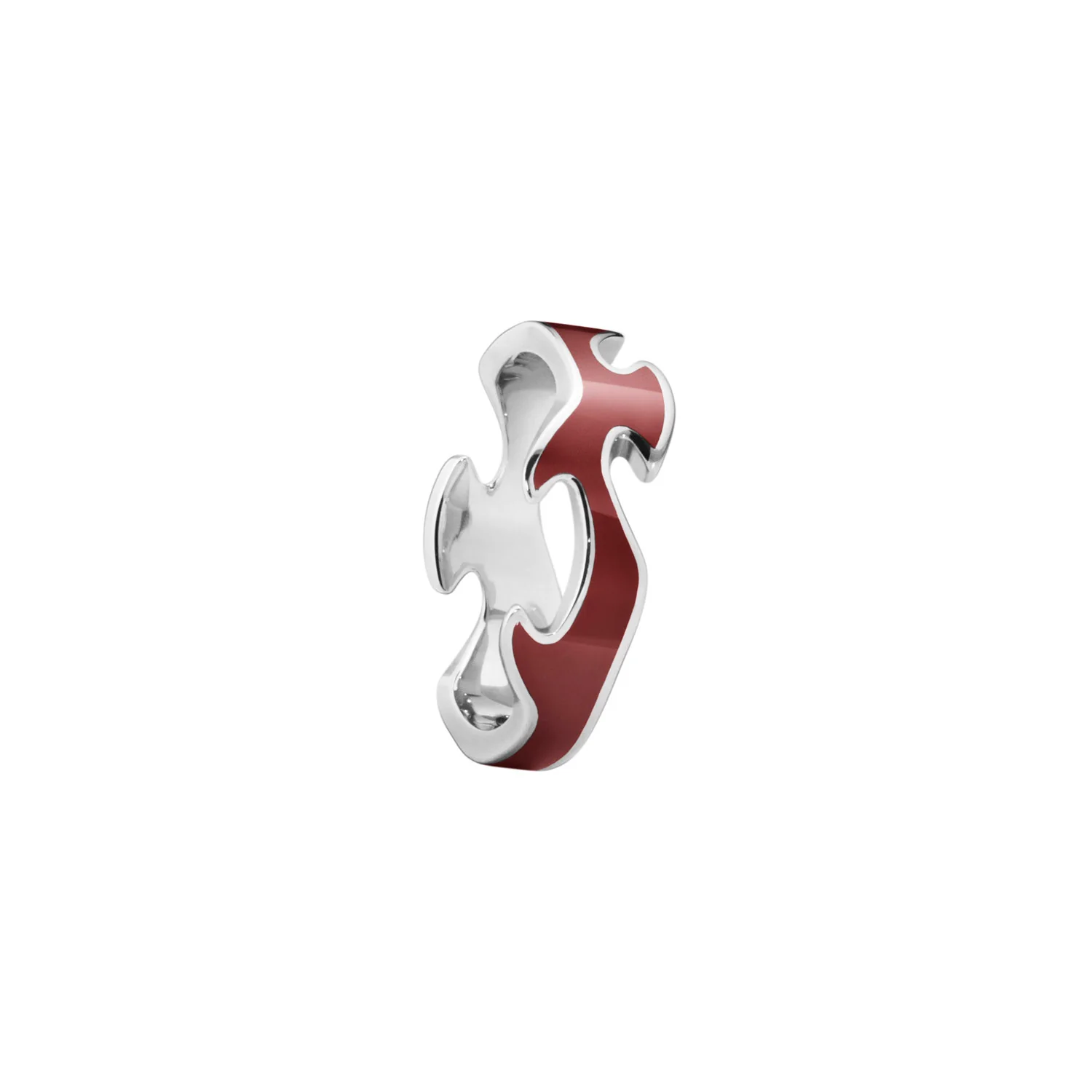 Georg Jensen - Fusion Red Hyceram Center ring - 18 kt. hvidguld