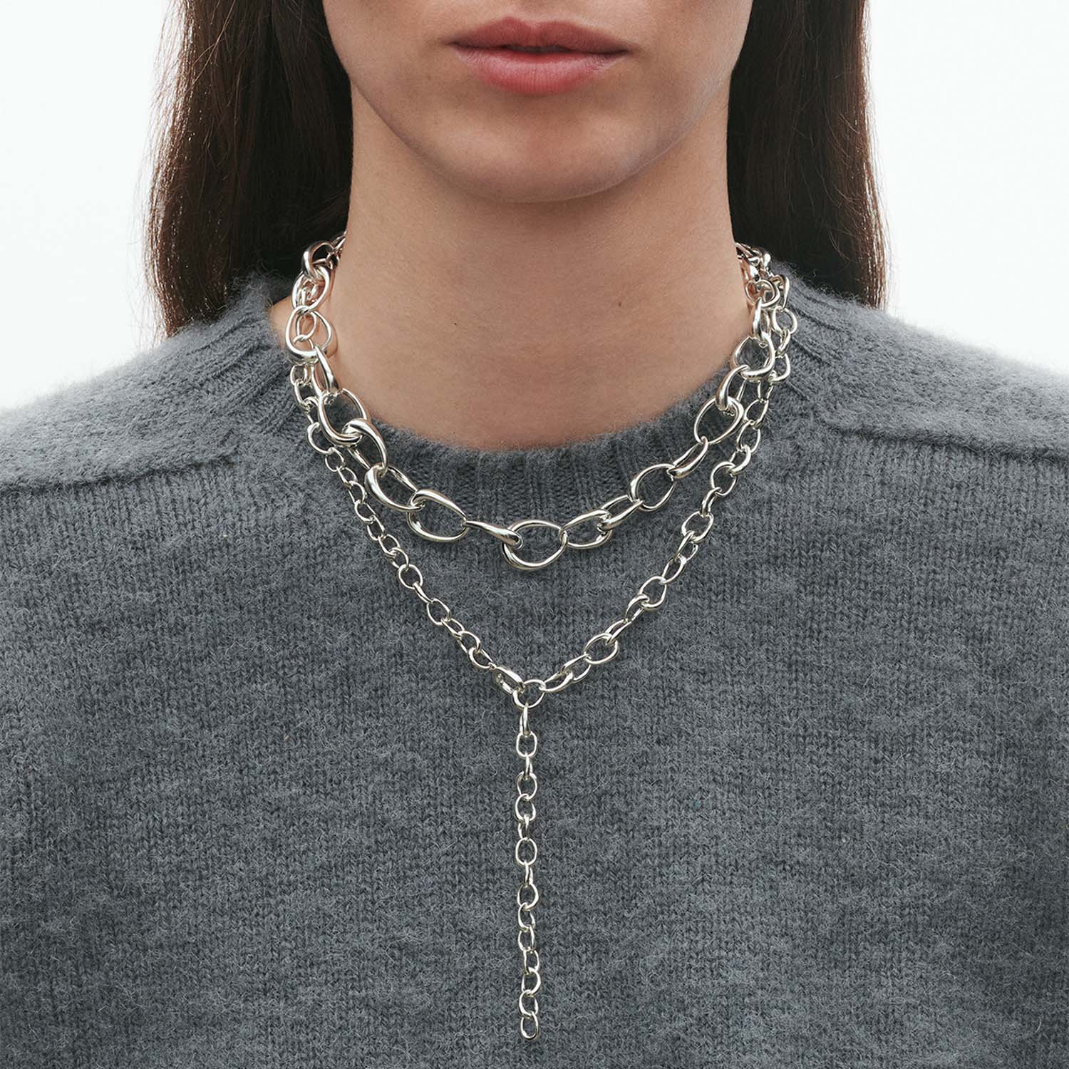 Georg Jensen - Graduated Link Offspring halskæde, 100 cm - Sølv - Image 4