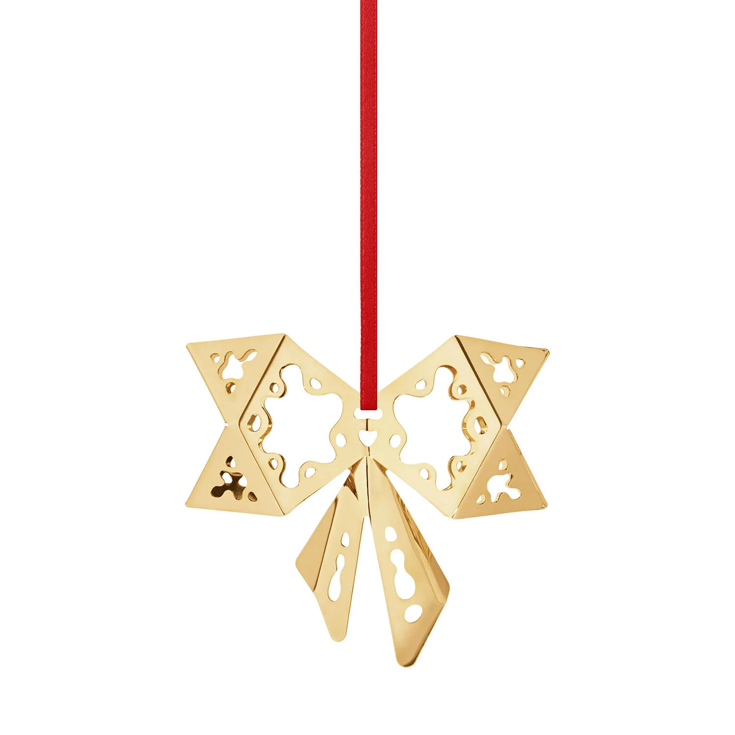Georg Jensen - Juleornament 2022, sløjfe - guldbelagt