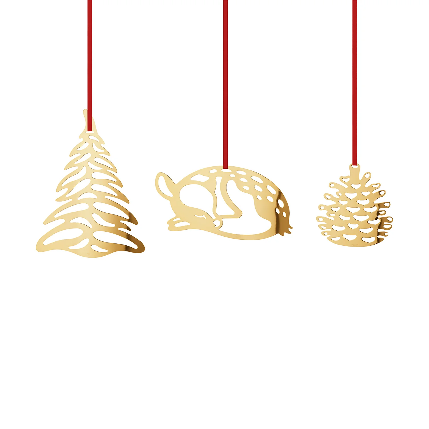 Georg Jensen - Juleornament sæt 2023, 3 dele - Forgyldt stål