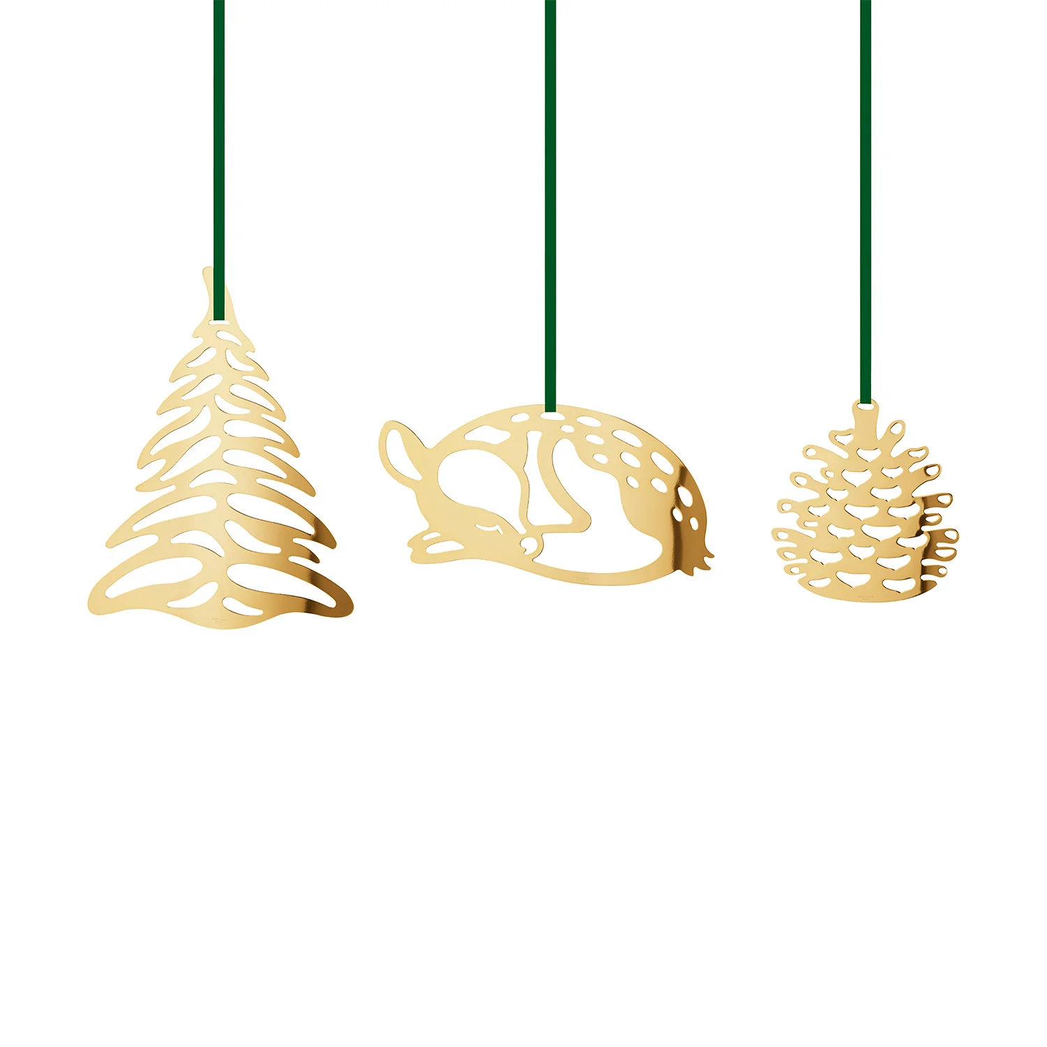 Georg Jensen - Juleornament sæt 2023, 3 dele - Forgyldt stål - Image 2