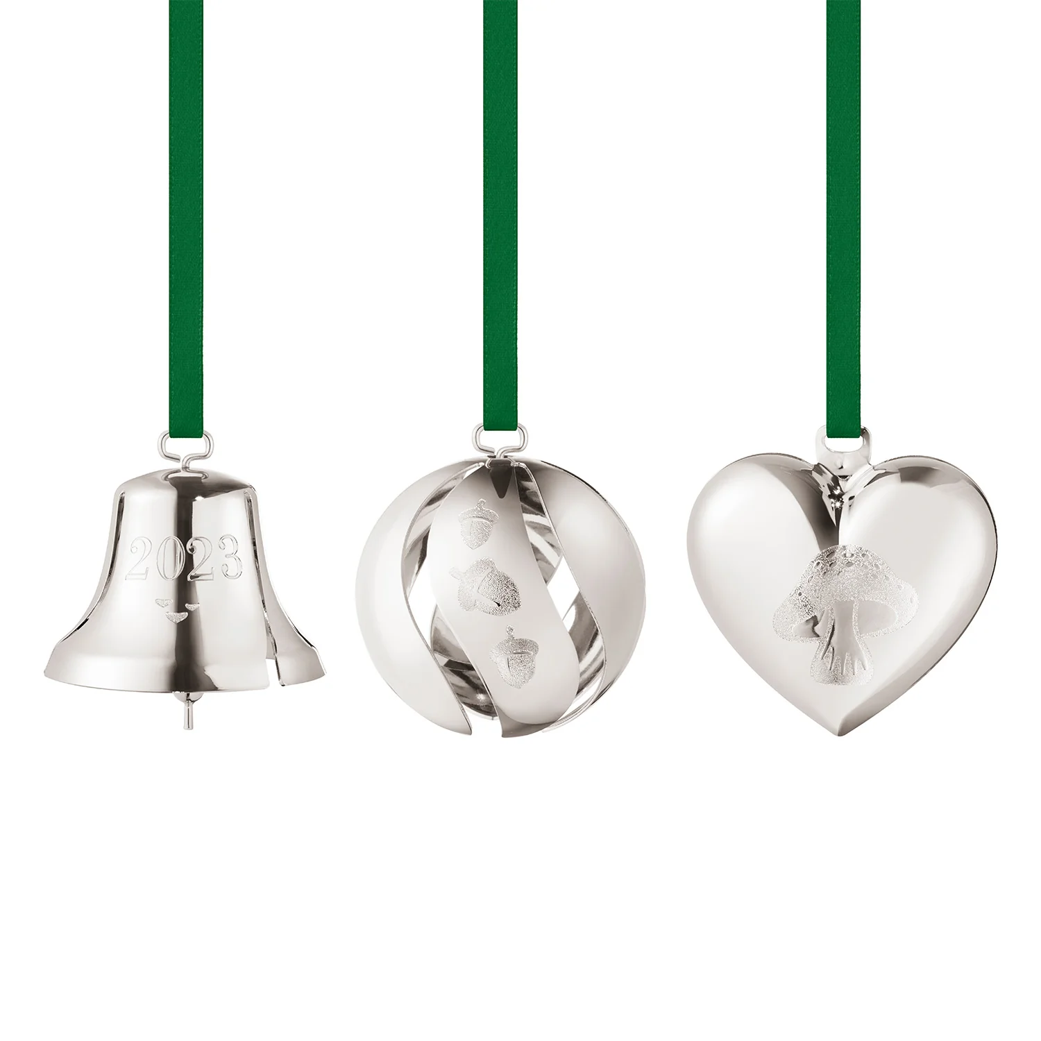 Georg Jensen - Julesæt 2023, hjerte, kugle, klokke - Palladium belagt messing - Image 2
