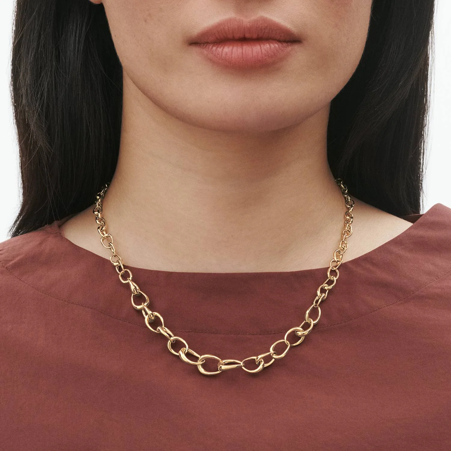 Georg Jensen - Offspring Graduated Link Collier Halskæde - 20000993 - Image 2