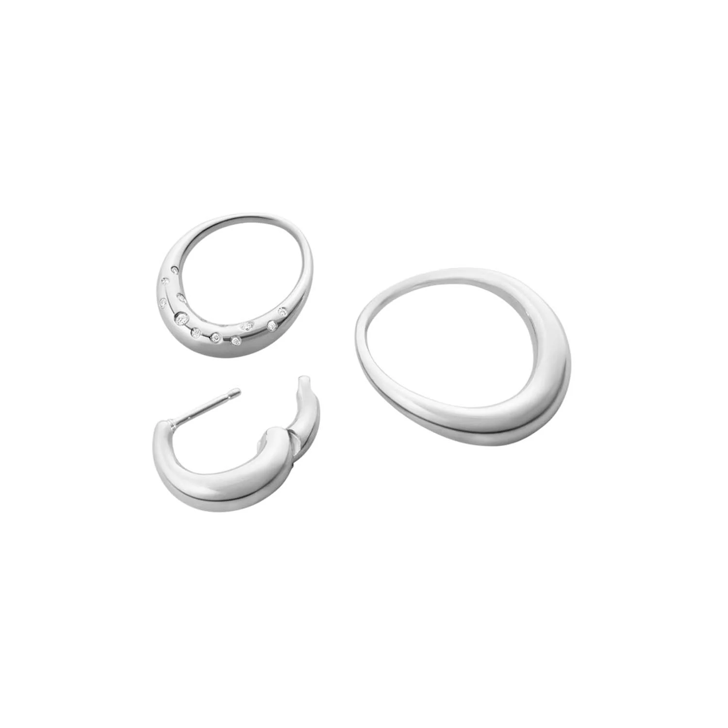 Georg Jensen - Offspring Medium øreringe, 0,08 ct. tw/vs - 20001958 - Image 5
