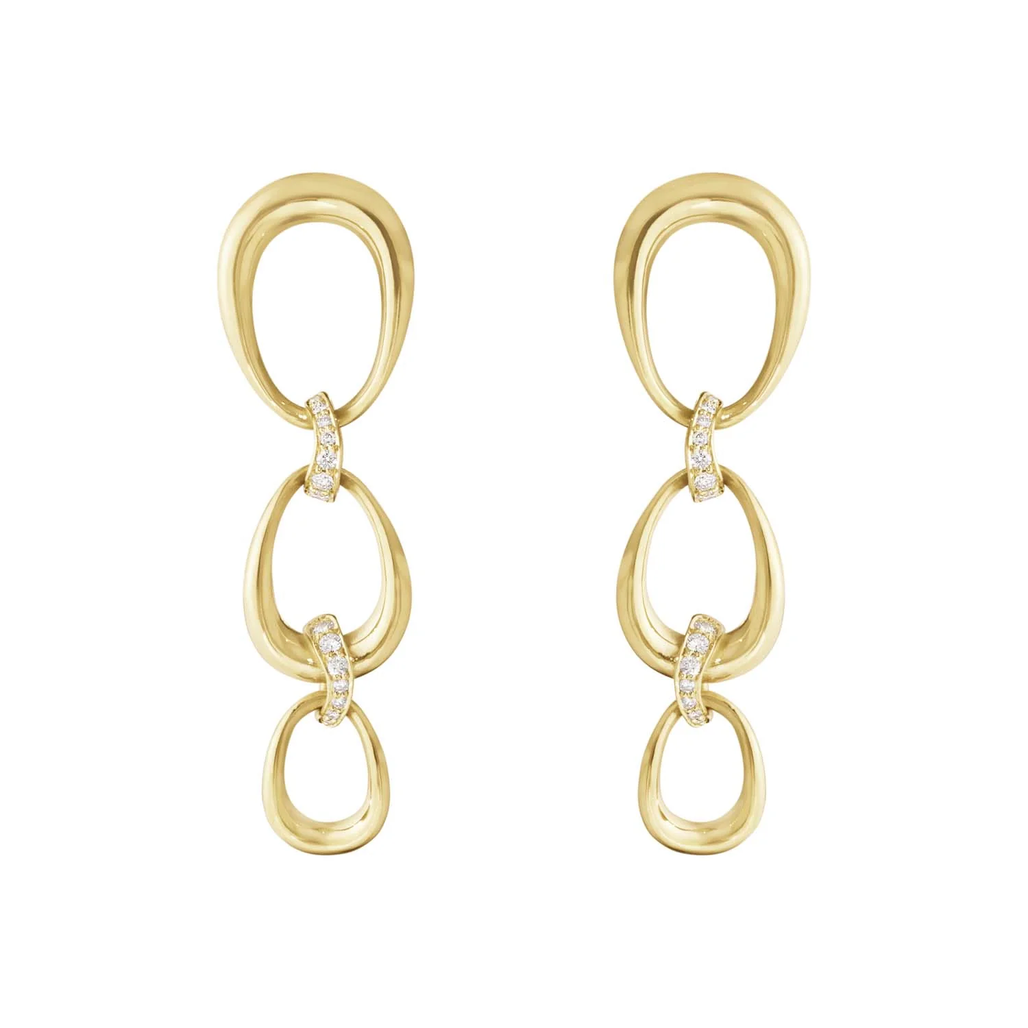 Georg Jensen - Offspring øreringe - 3 Loops/0,11 ct. tw/vs - 18 kt. guld