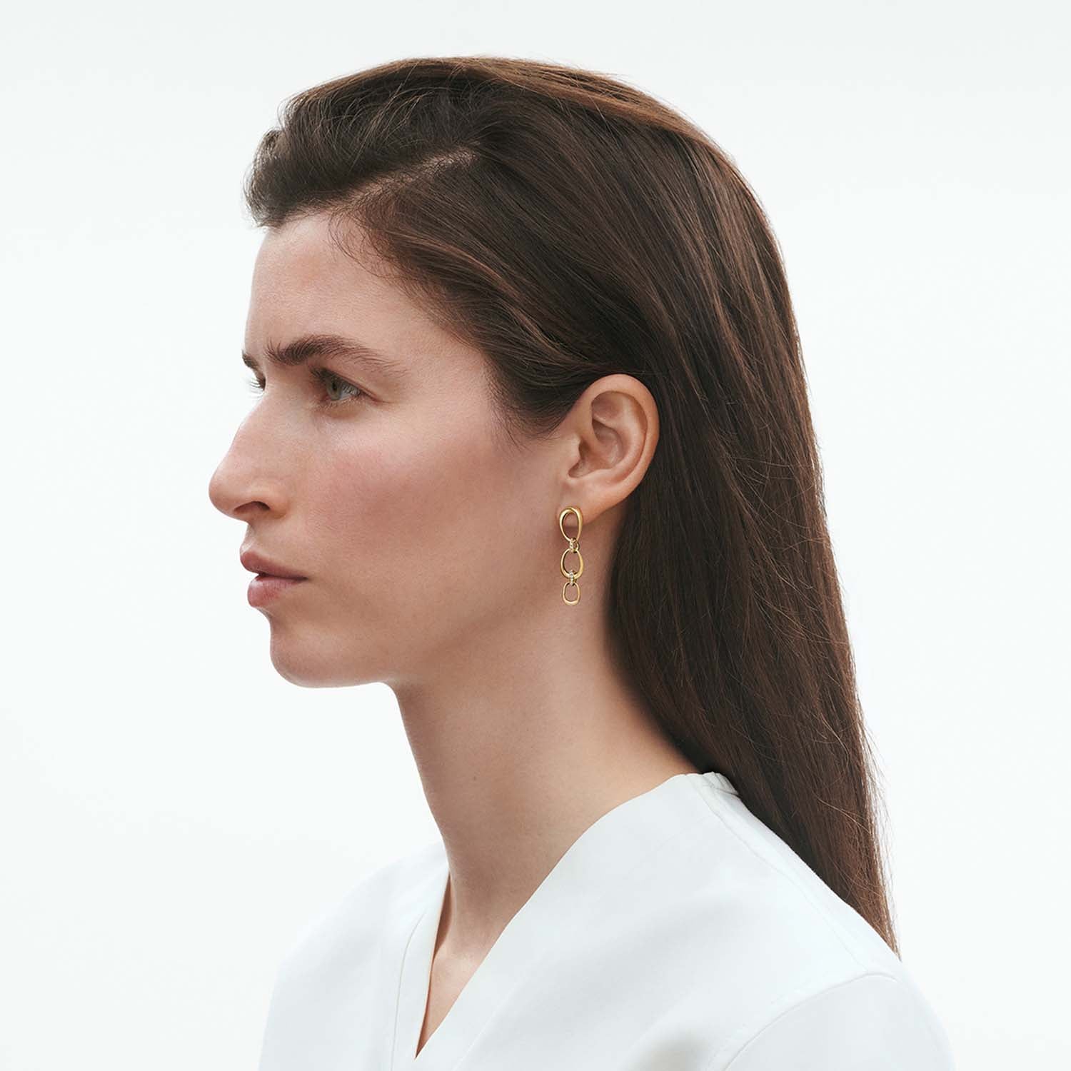 Georg Jensen - Offspring øreringe - 3 Loops/0,11 ct. tw/vs - 18 kt. guld - Image 2