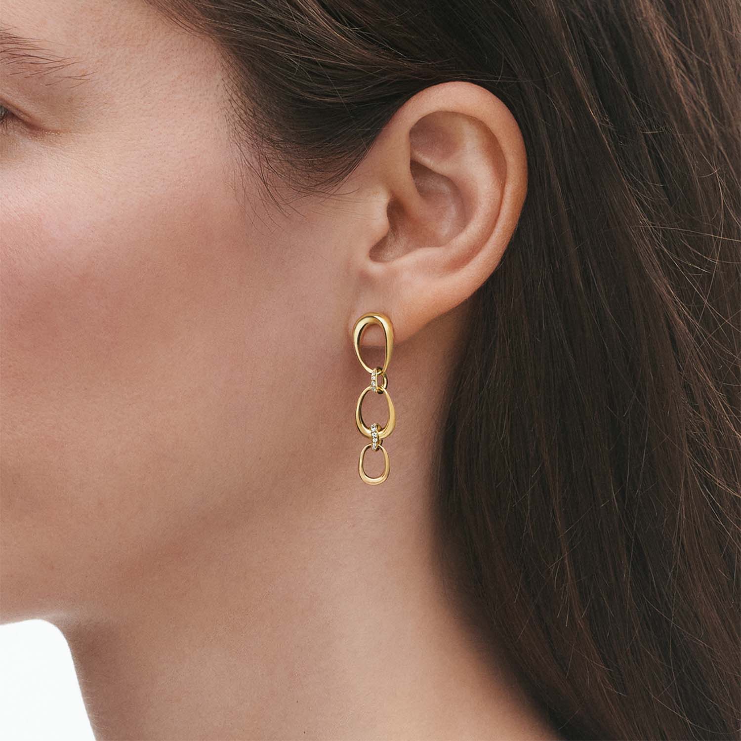 Georg Jensen - Offspring øreringe - 3 Loops/0,11 ct. tw/vs - 18 kt. guld - Image 3