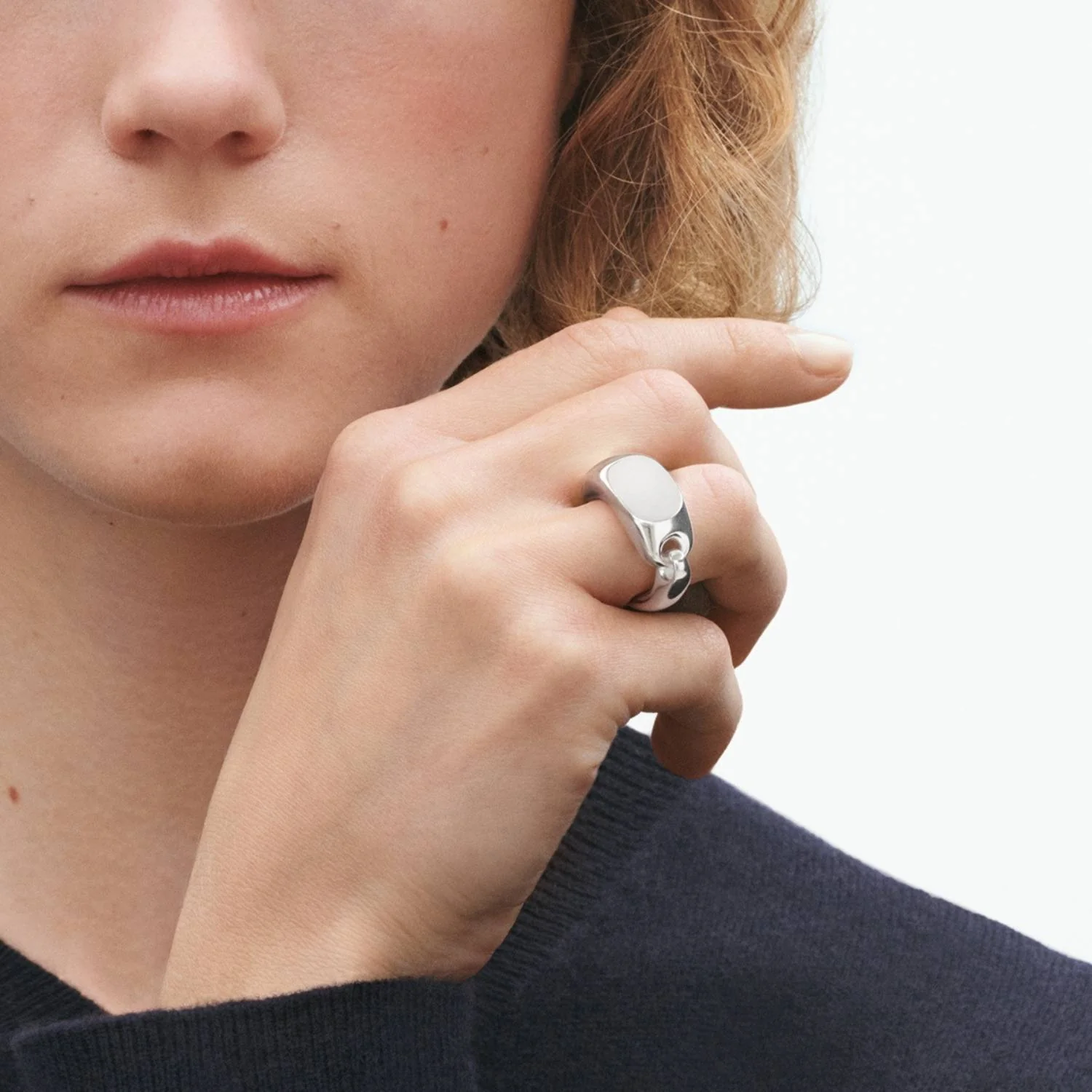 Georg Jensen - Reflect Signet ring, Stor - Sølv - Image 2