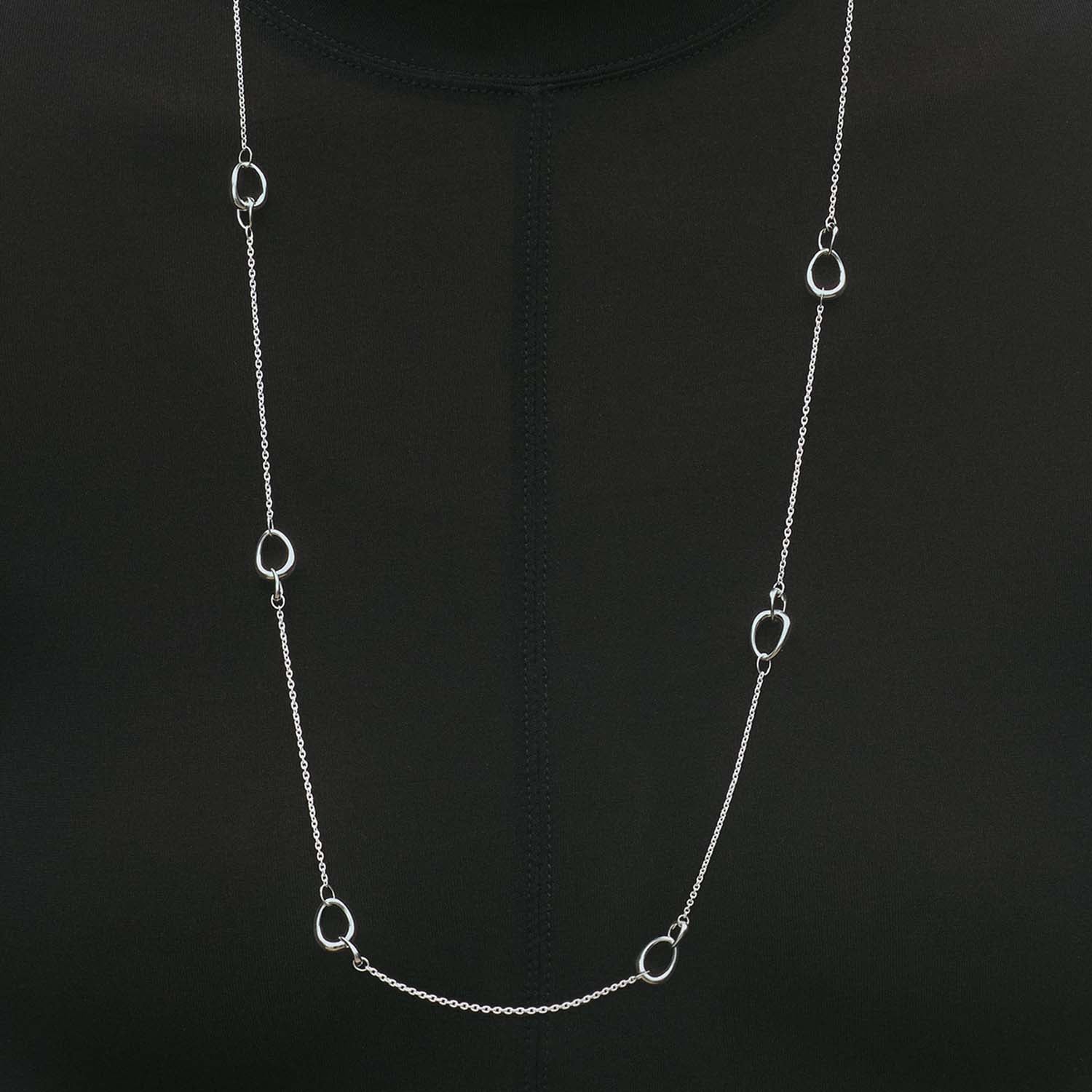 Georg Jensen - Sautoir Offspring halskæde, 90 cm - Sølv - Image 6