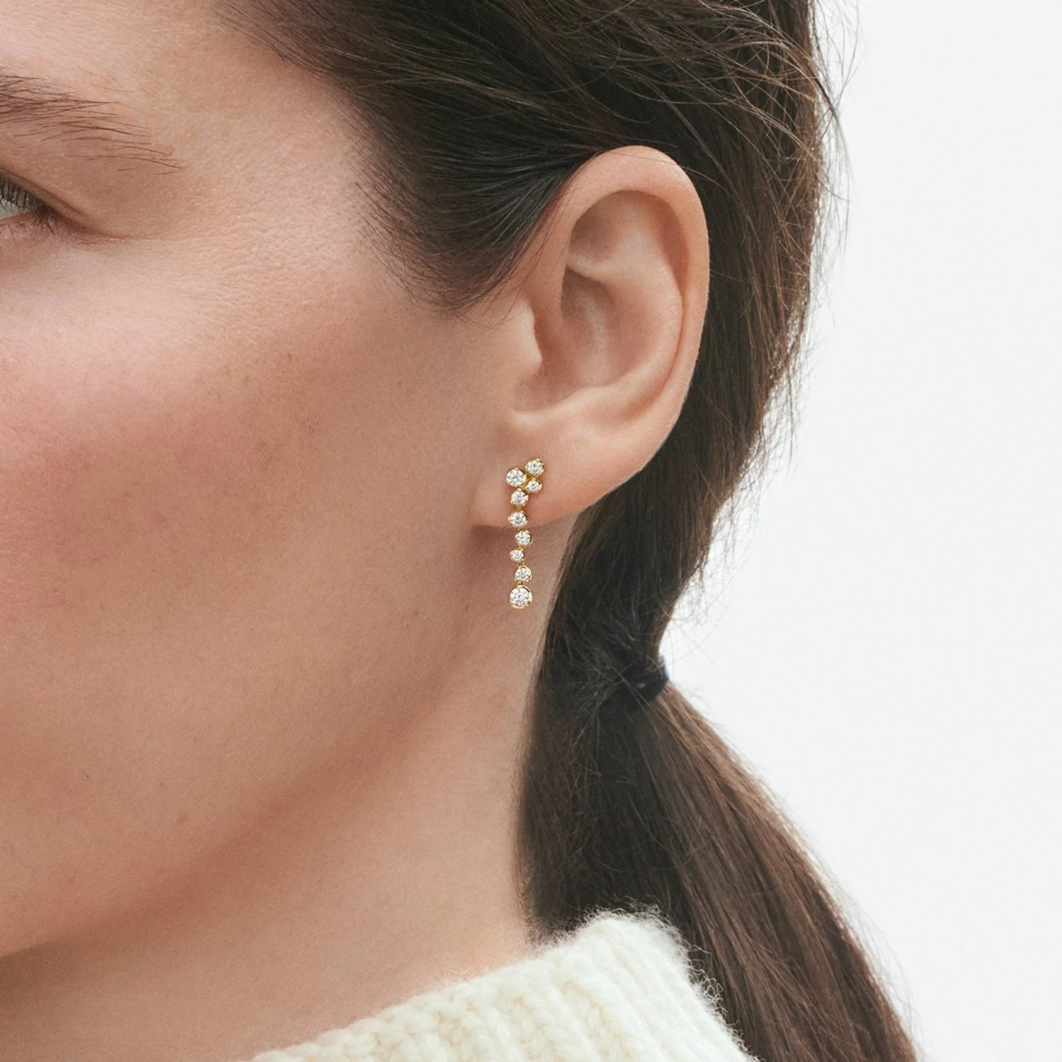 Georg Jensen - Signature diamonds ørehænger (1 stk), 0,31ct. - 18 kt. guld - Image 2