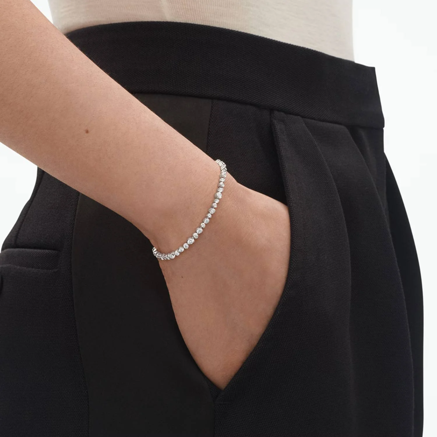 Georg Jensen - Signature Diamonds tennisarmbånd 2,81ct. - 18 kt. hvidguld - Image 2