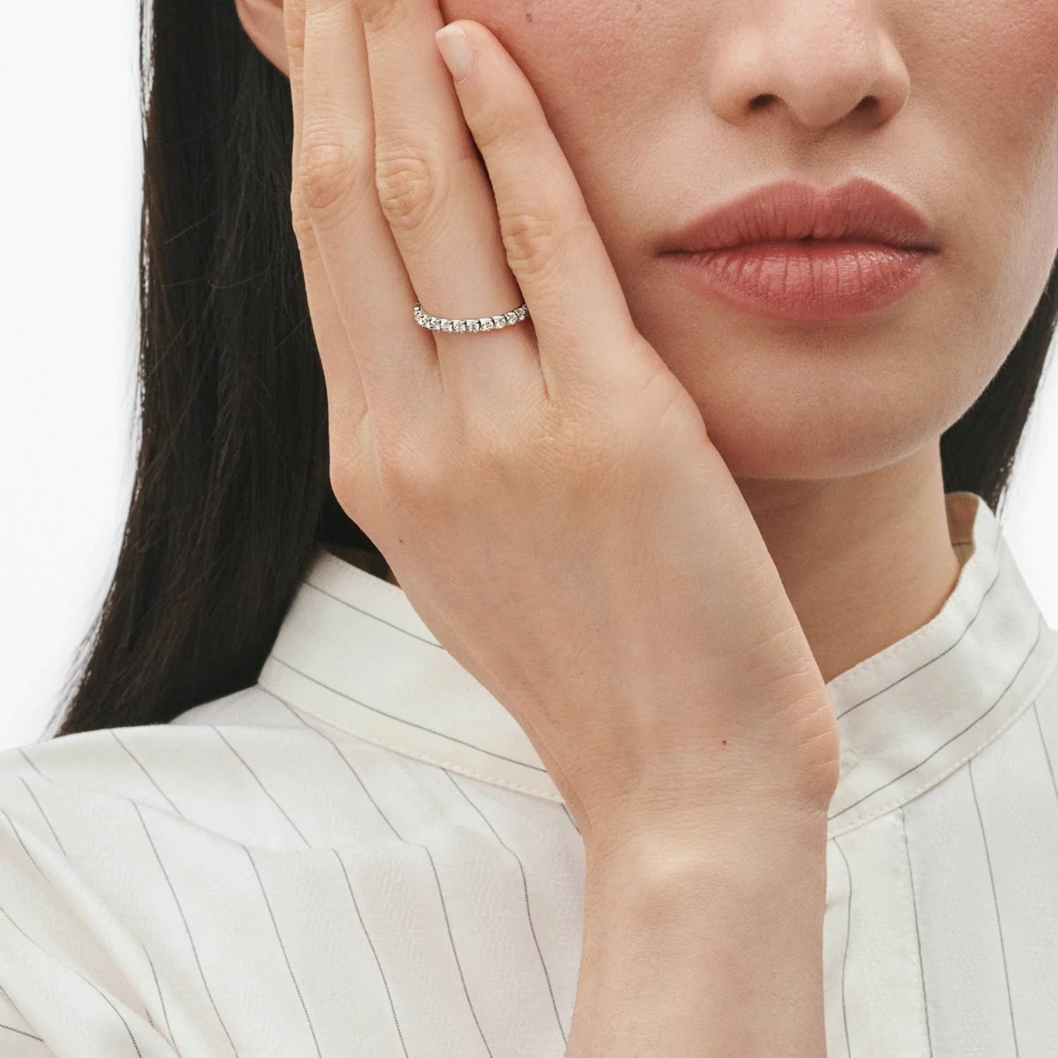 Georg Jensen - Signature ring large, 0,50ct - 18 kt. hvidguld - Image 2