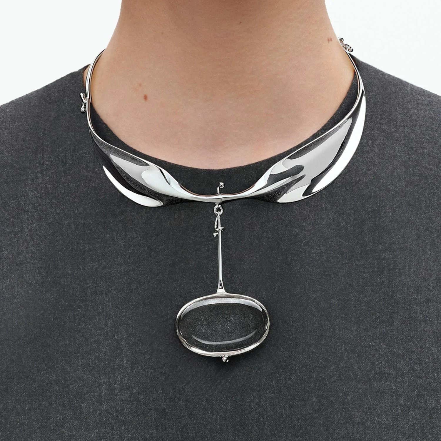 Georg Jensen - Vivianna halsring m. bjergkrystal - Sølv - Image 2