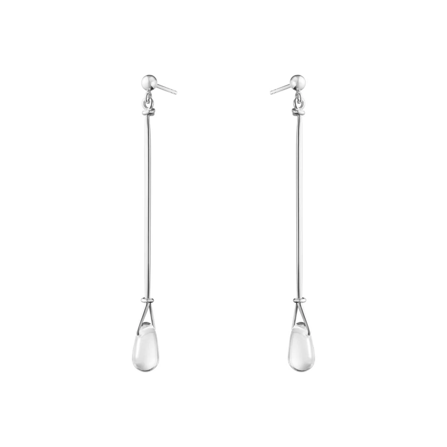 Georg Jensen - Vivianna øreringe m. bjergkrystal, long - Sølv