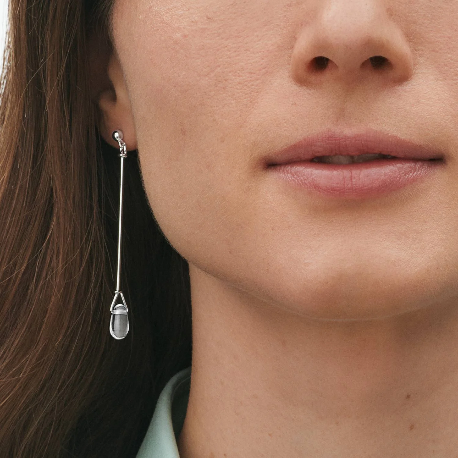 Georg Jensen - Vivianna øreringe m. bjergkrystal, long - Sølv - Image 2