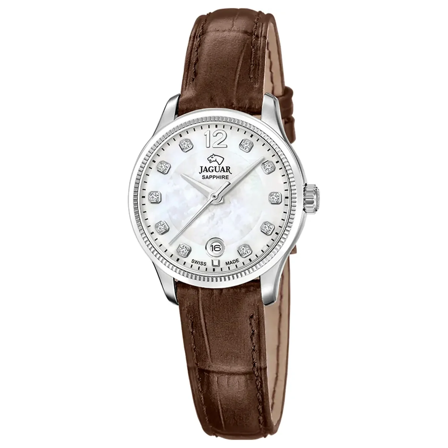 Jaguar - Acamar Classic stål med brun rem, 29 mm - J1046/2