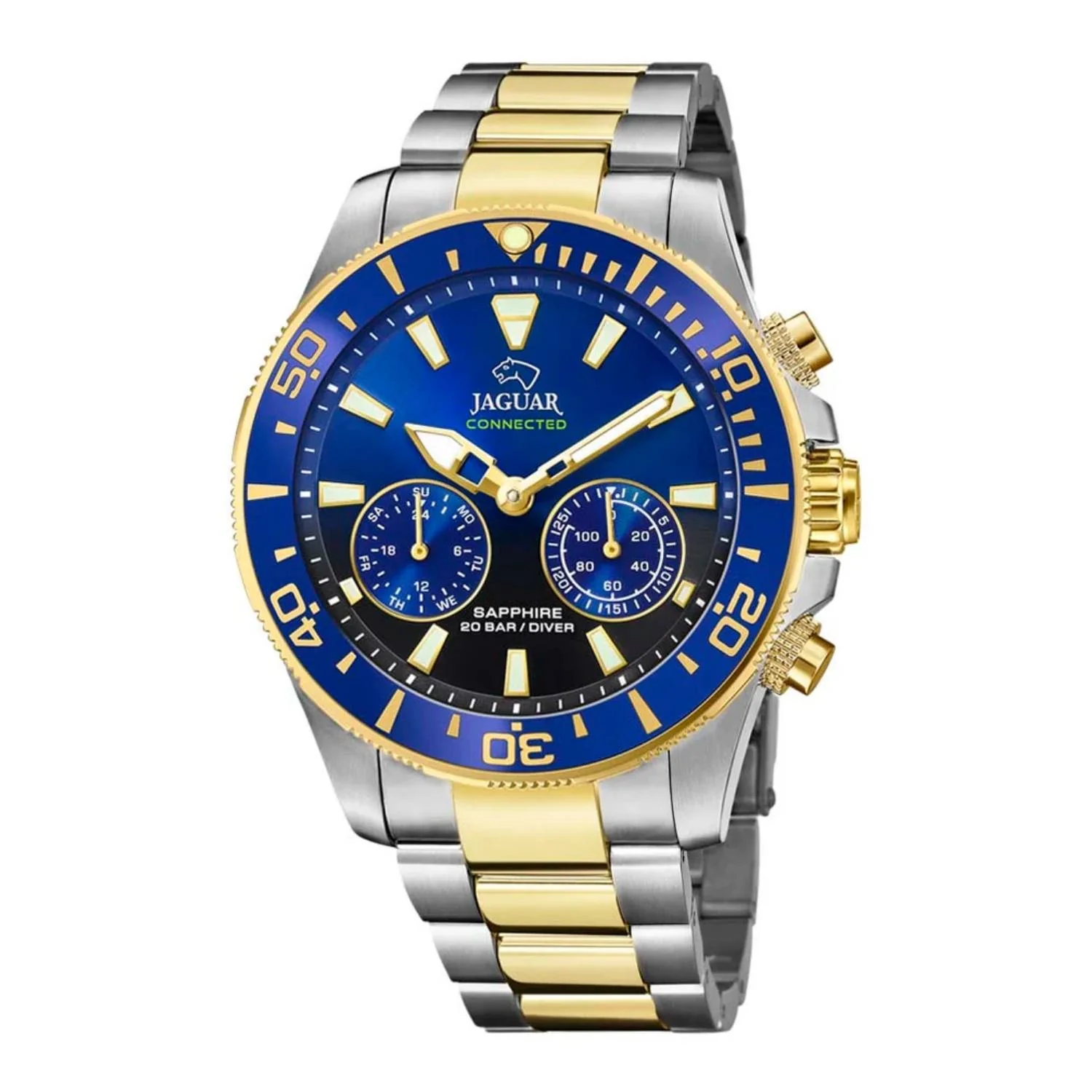 Jaguar - Connected Diver bicolor m. blå/sort urskive, 45 mm - J889/6