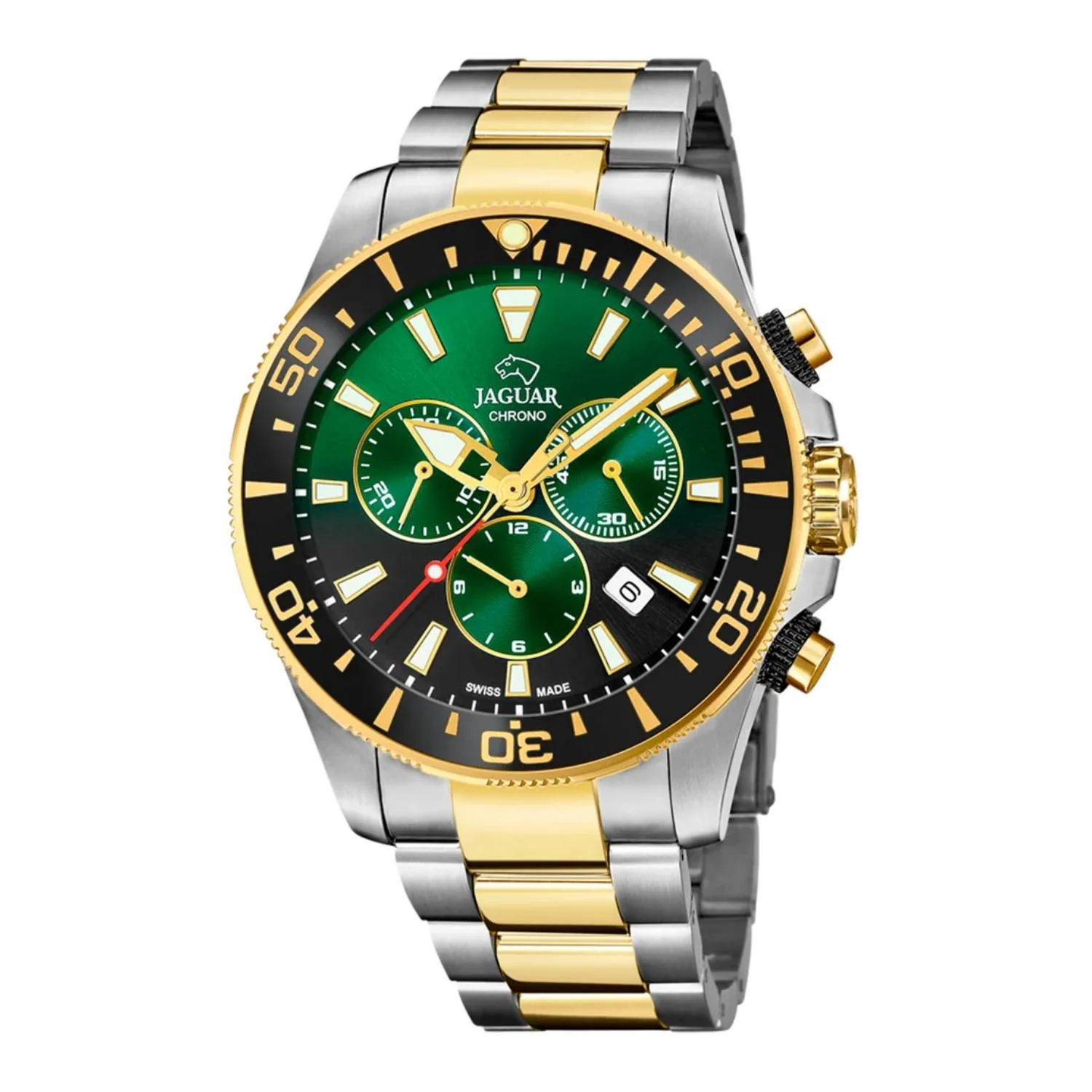 Jaguar - Executive Diver bicolor m. grøn/sort urskive, 43,5 mm - J862/5