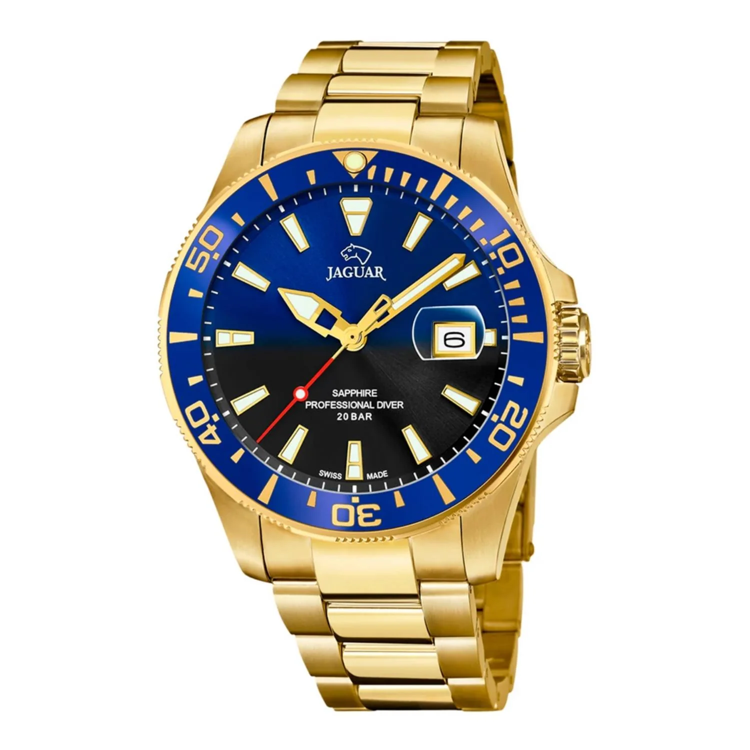 Jaguar - Executive Diver m. sort/blå urskive, 43,5 mm - J877/4