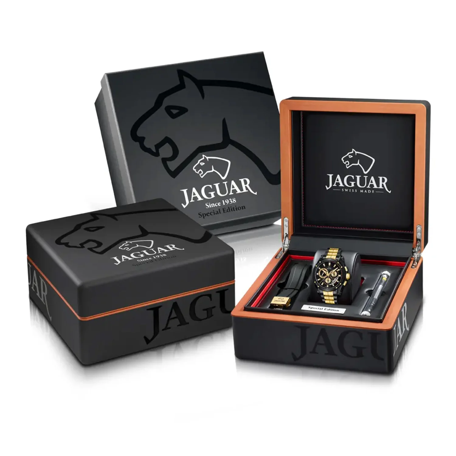 Jaguar - Limited Edition bicolor PVD med lænke, 45 mm - J1038/1 - Image 3