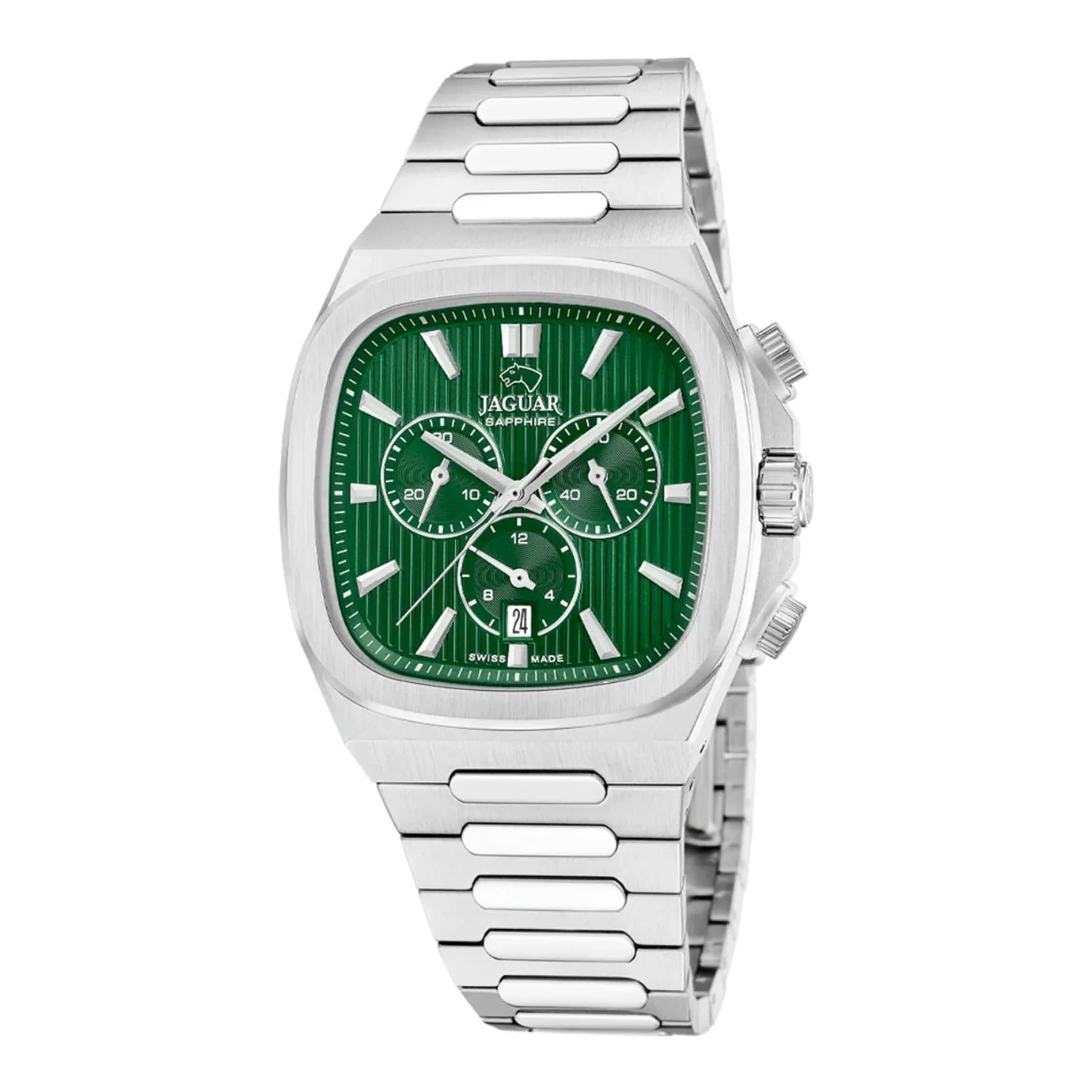Jaguar - Rondcarre Chrono m. grøn urskive, 41 mm - J1048/3