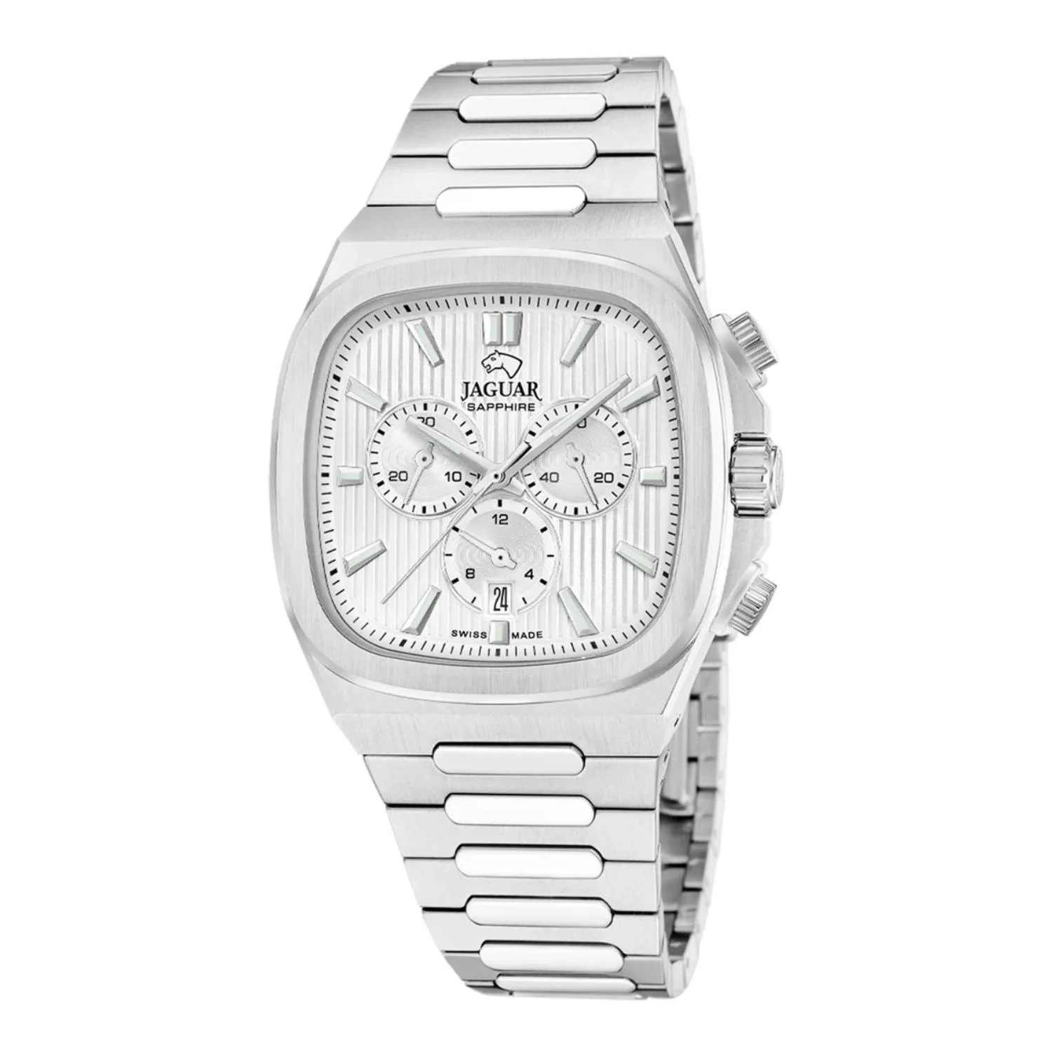Jaguar - Rondcarre Chrono m. hvid urskive, 41 mm - J1048/1