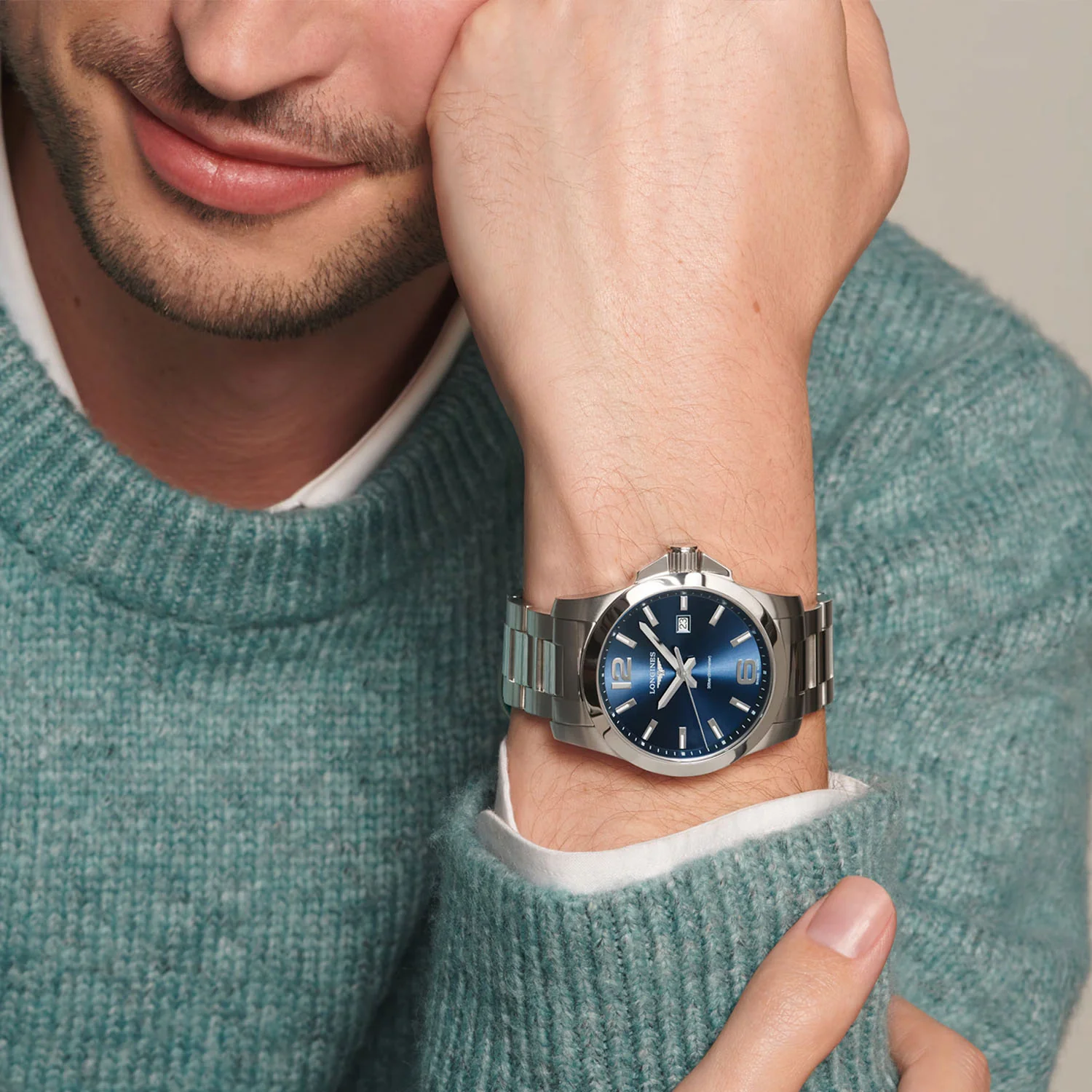 LONGINES - Conquest, m. blå urskive, 43 mm - L37604966 - Image 2