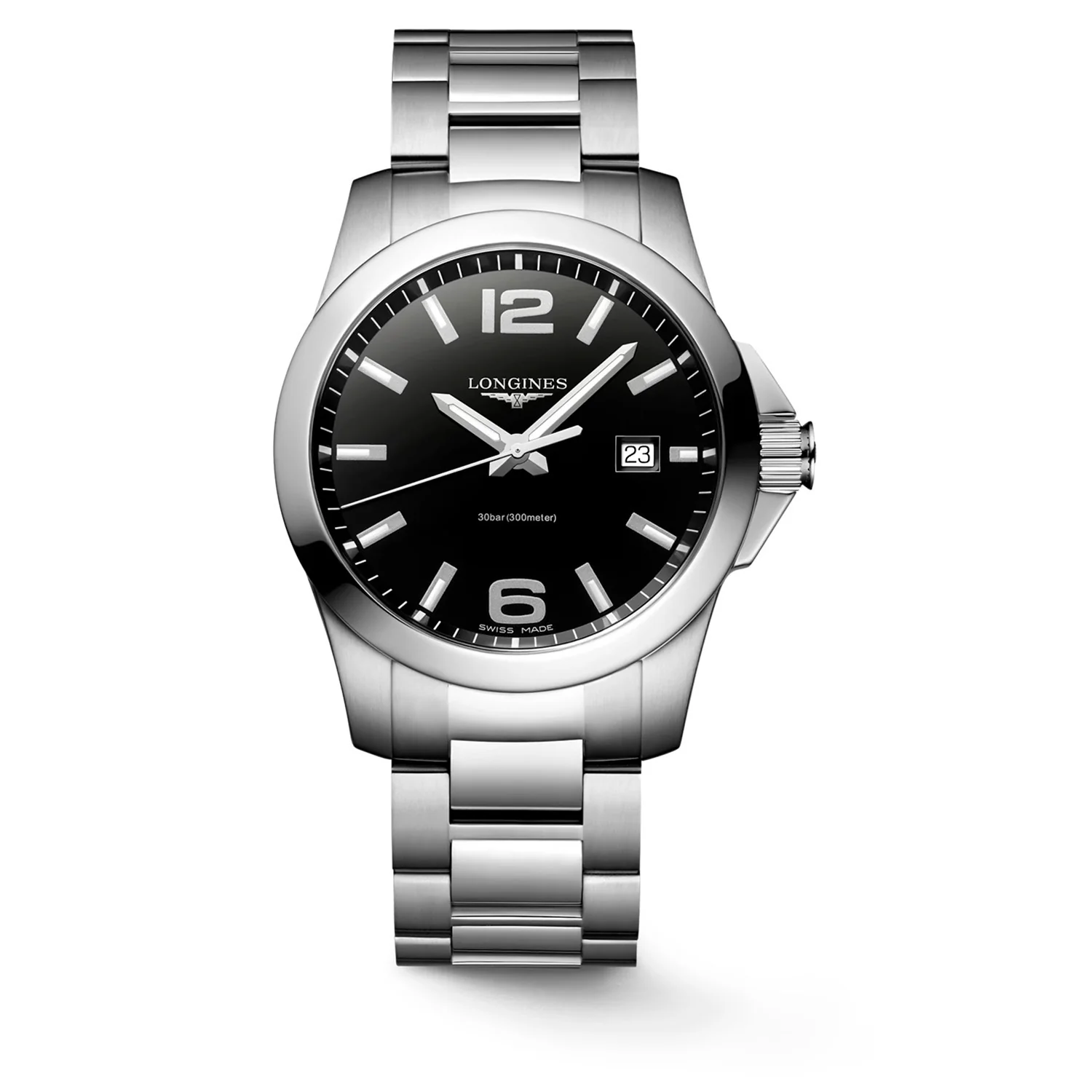 LONGINES - Conquest m. sort urskive, 41 mm - L37594586