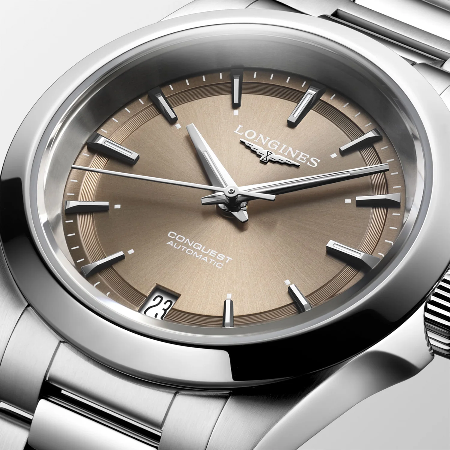 LONGINES - Conquest stål m. brun urskive, 34 mm - L34304626 - Image 3