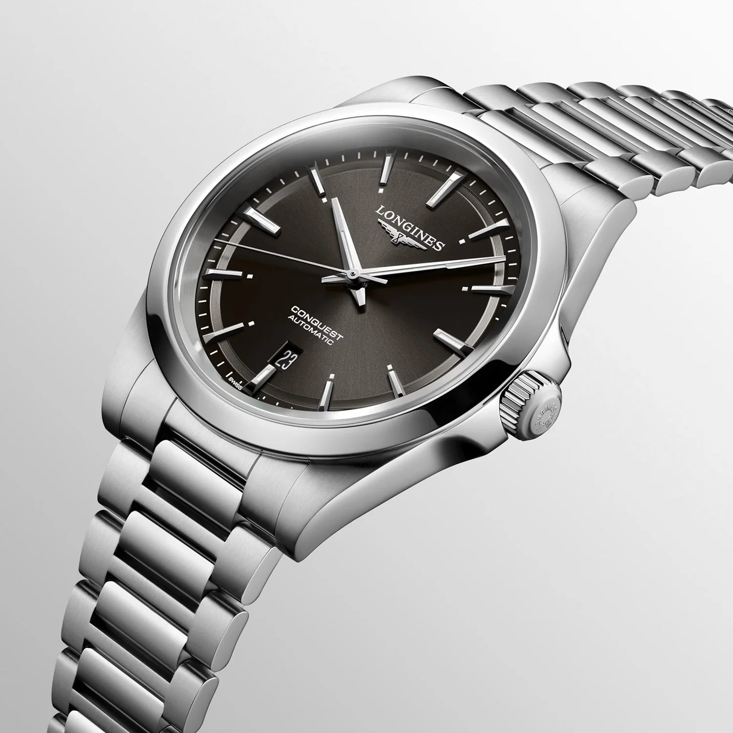 LONGINES - Conquest stål m. sort urskive, 41 mm - L38304526 - Image 3