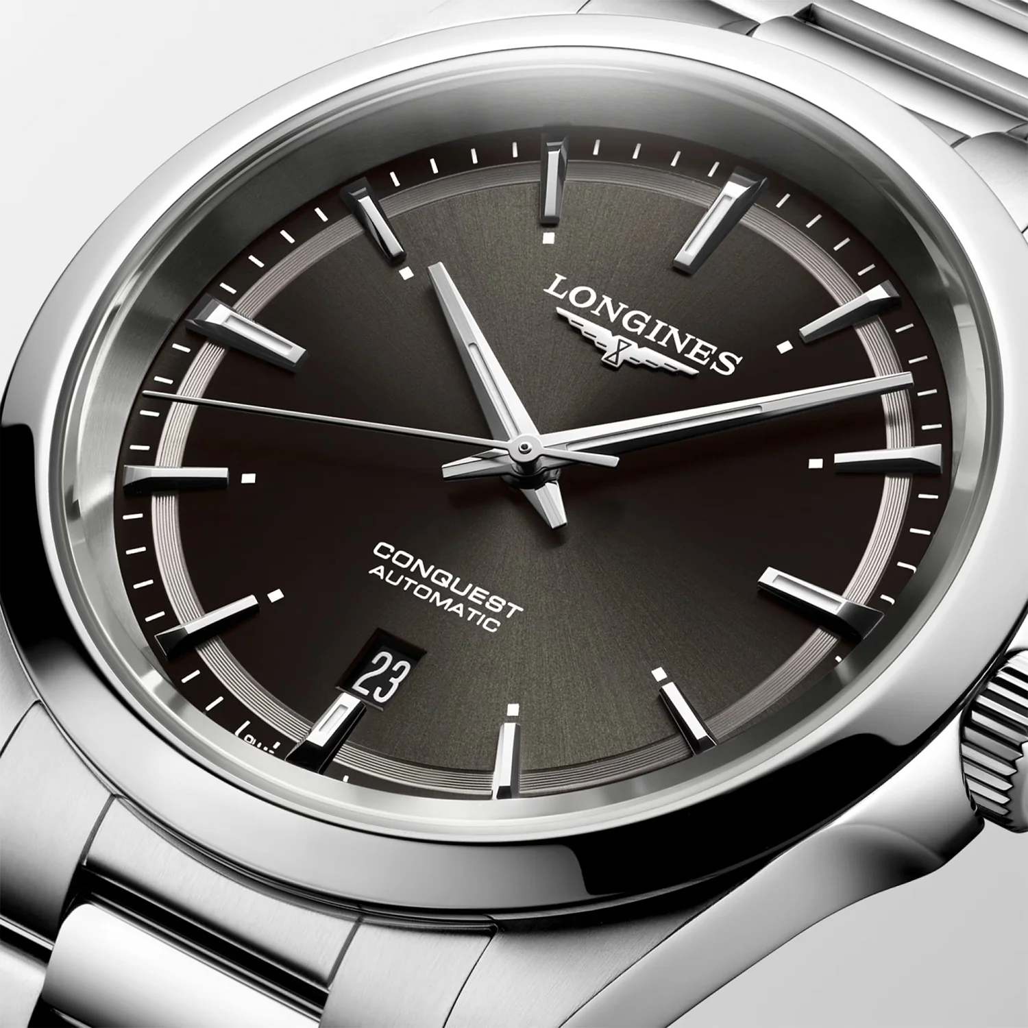 LONGINES - Conquest stål m. sort urskive, 41 mm - L38304526 - Image 4