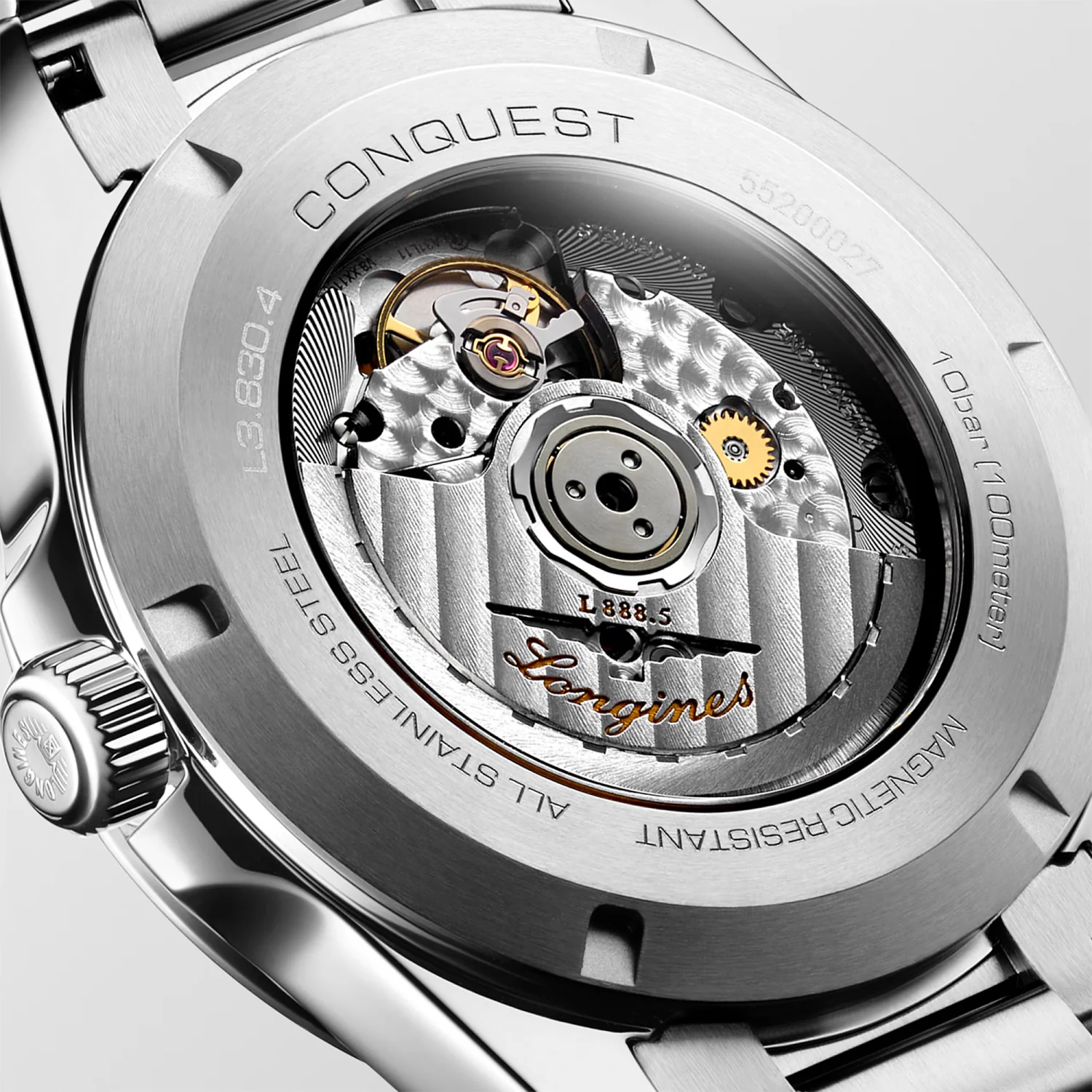 LONGINES - Conquest stål m. sort urskive, 41 mm - L38304526 - Image 6