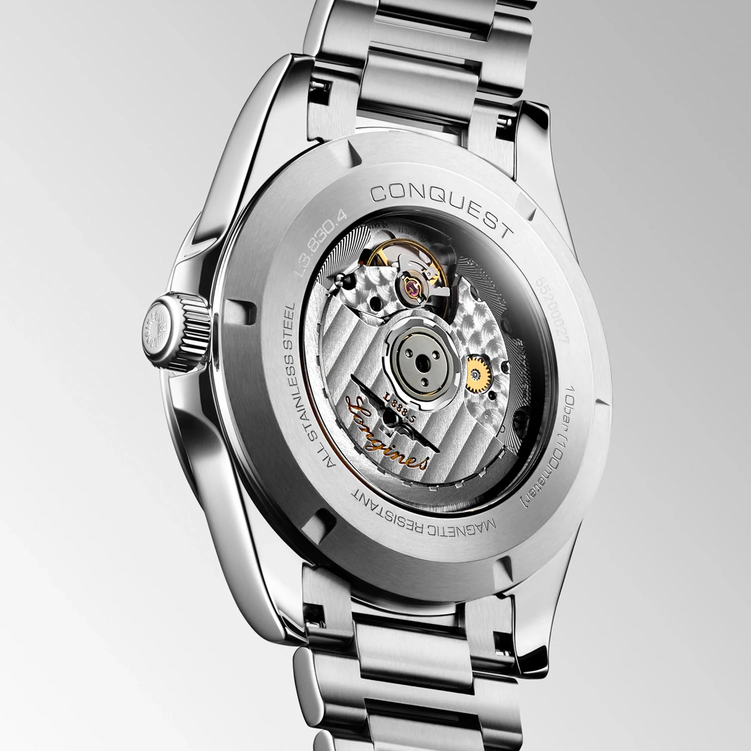 LONGINES - Conquest stål m. sort urskive, 41 mm - L38304526 - Image 8