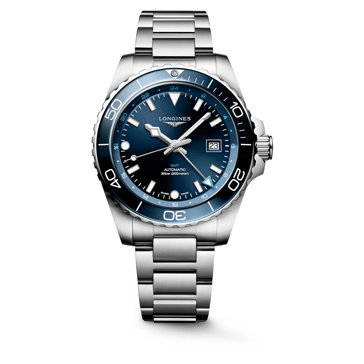 LONGINES - HydroConquest GMT m. blå urskive, 43 mm - L38904966