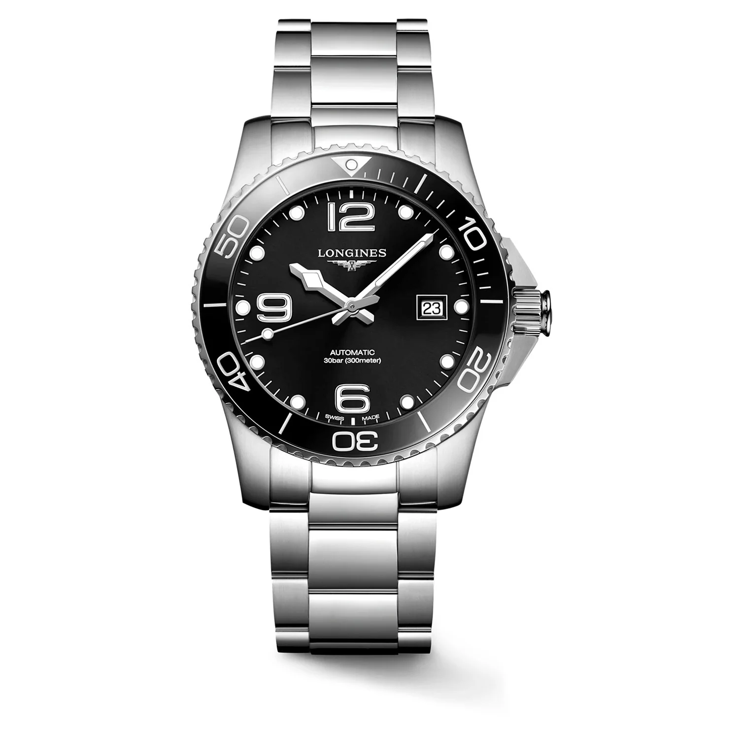 LONGINES - HydroConquest m. sort urskive, 41 mm - L37814566
