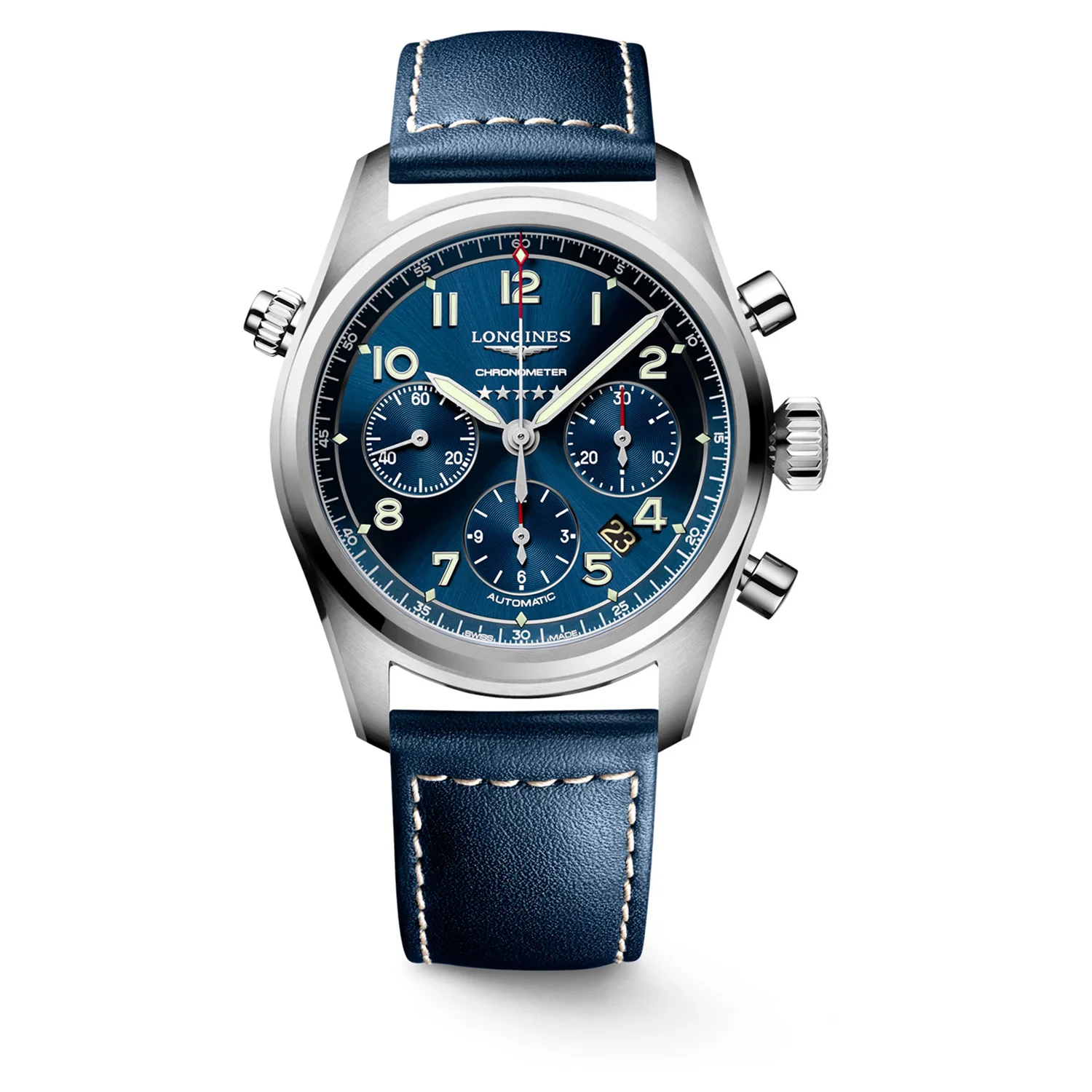 LONGINES - Spirit Chronograph m. blå rem, 42 mm - L38204930