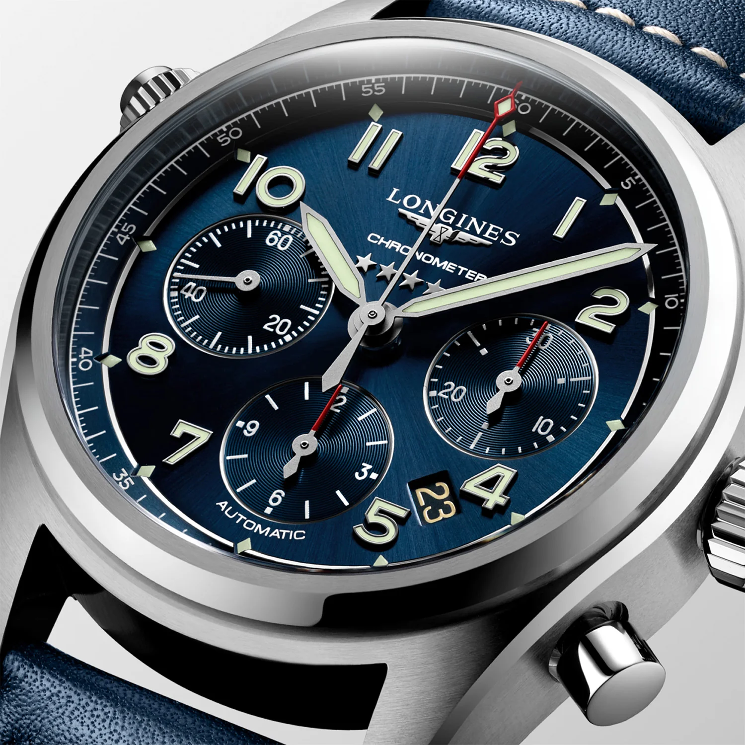 LONGINES - Spirit Chronograph m. blå rem, 42 mm - L38204930 - Image 2