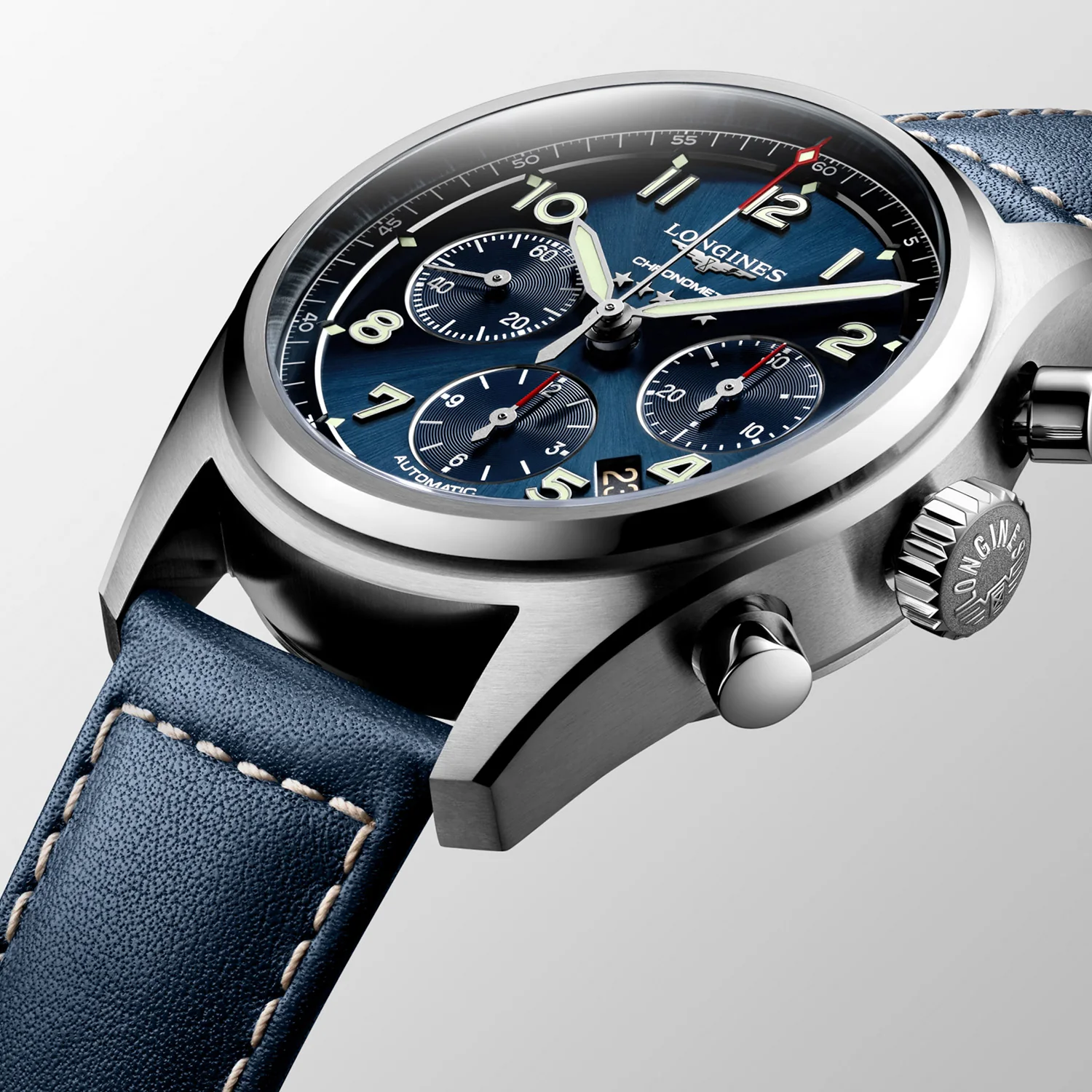 LONGINES - Spirit Chronograph m. blå rem, 42 mm - L38204930 - Image 6