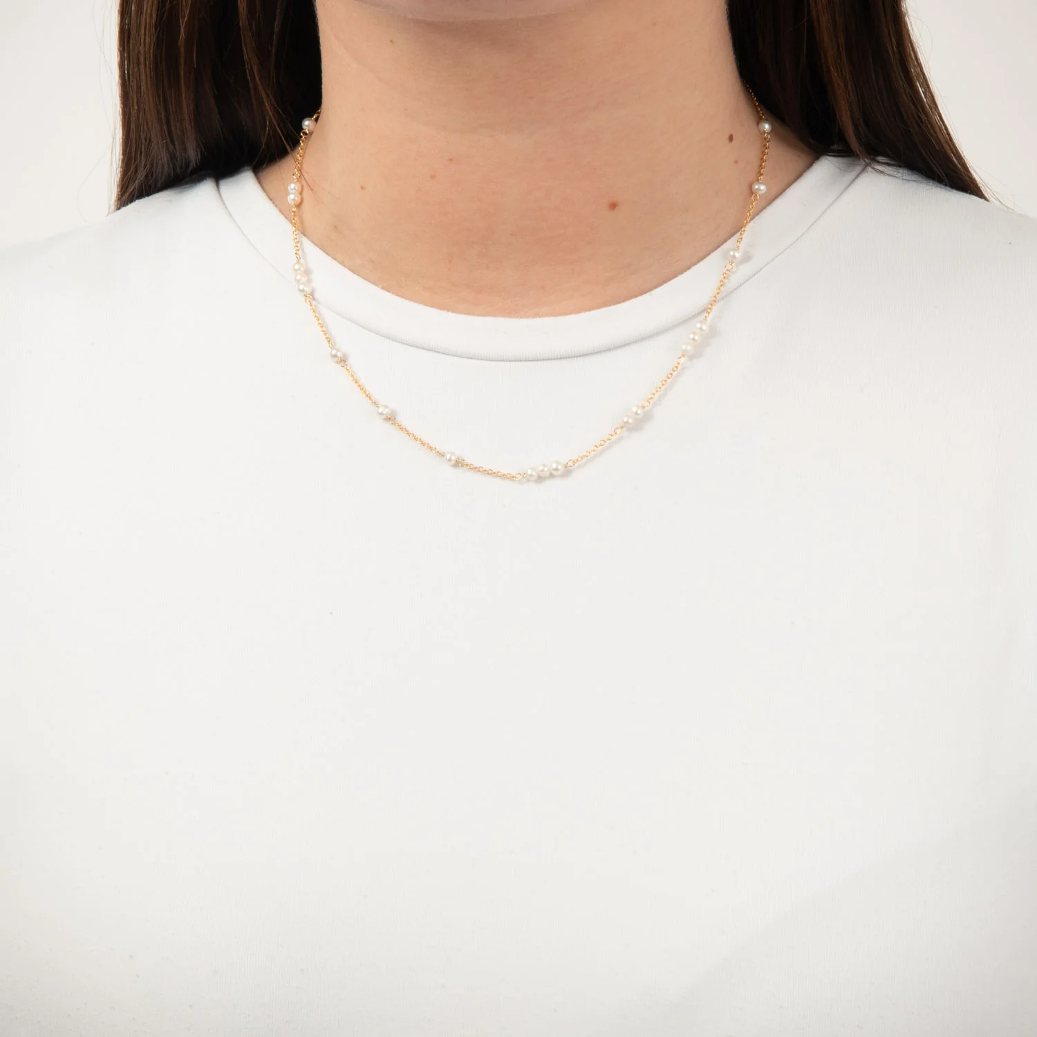 LuvaLu Jewellery - Avignon halskæde, 42+3 cm - Forgyldt sølv - Image 2