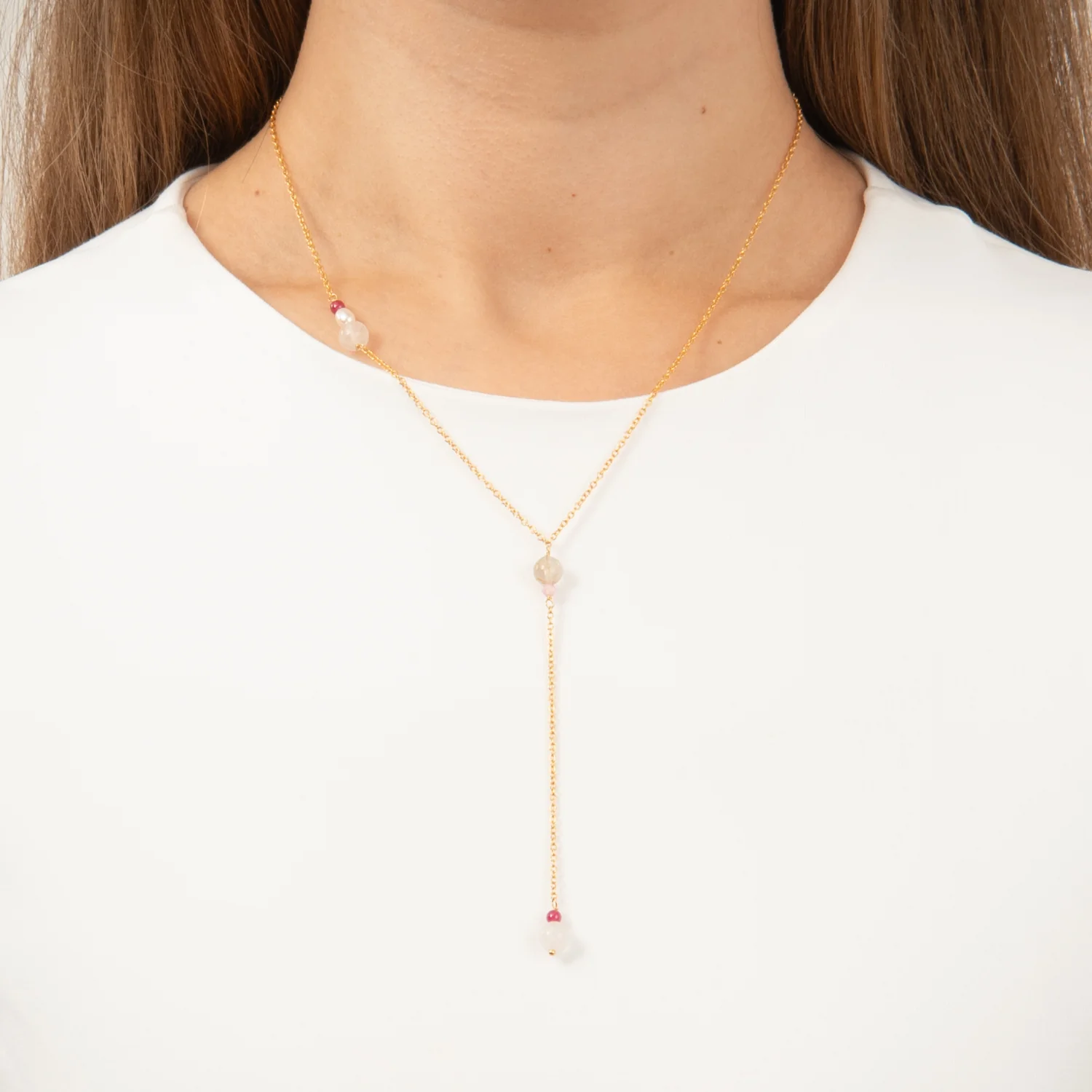 LuvaLu Jewellery - Carnation halskæde, 42+3 cm - Forgyldt sølv - Image 2