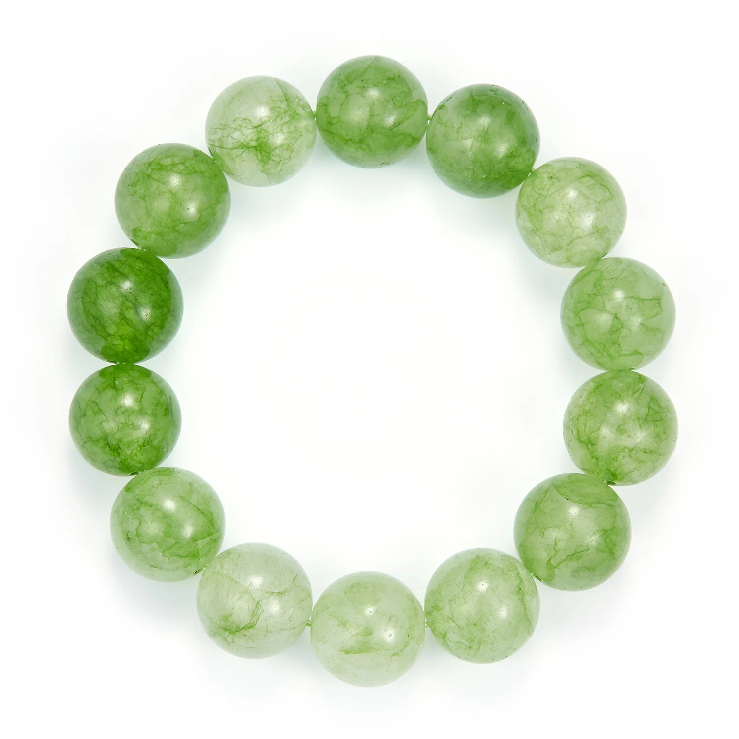 LuvaLu Jewellery - Celeste Green armbånd, 14 mm/17 cm - Elastik
