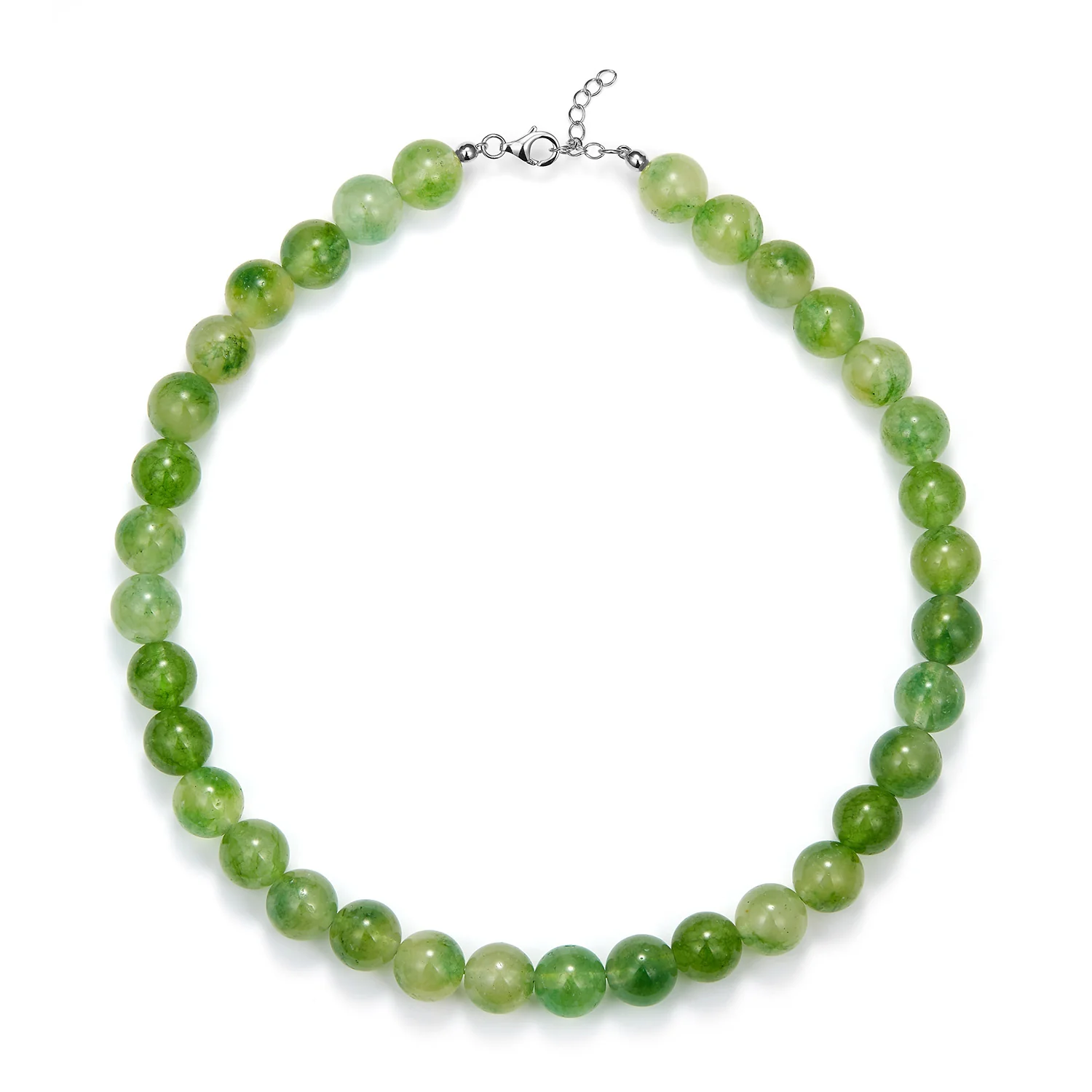 LuvaLu Jewellery - Celeste Green halskæde, 12 mm/42+3 cm - Sølv