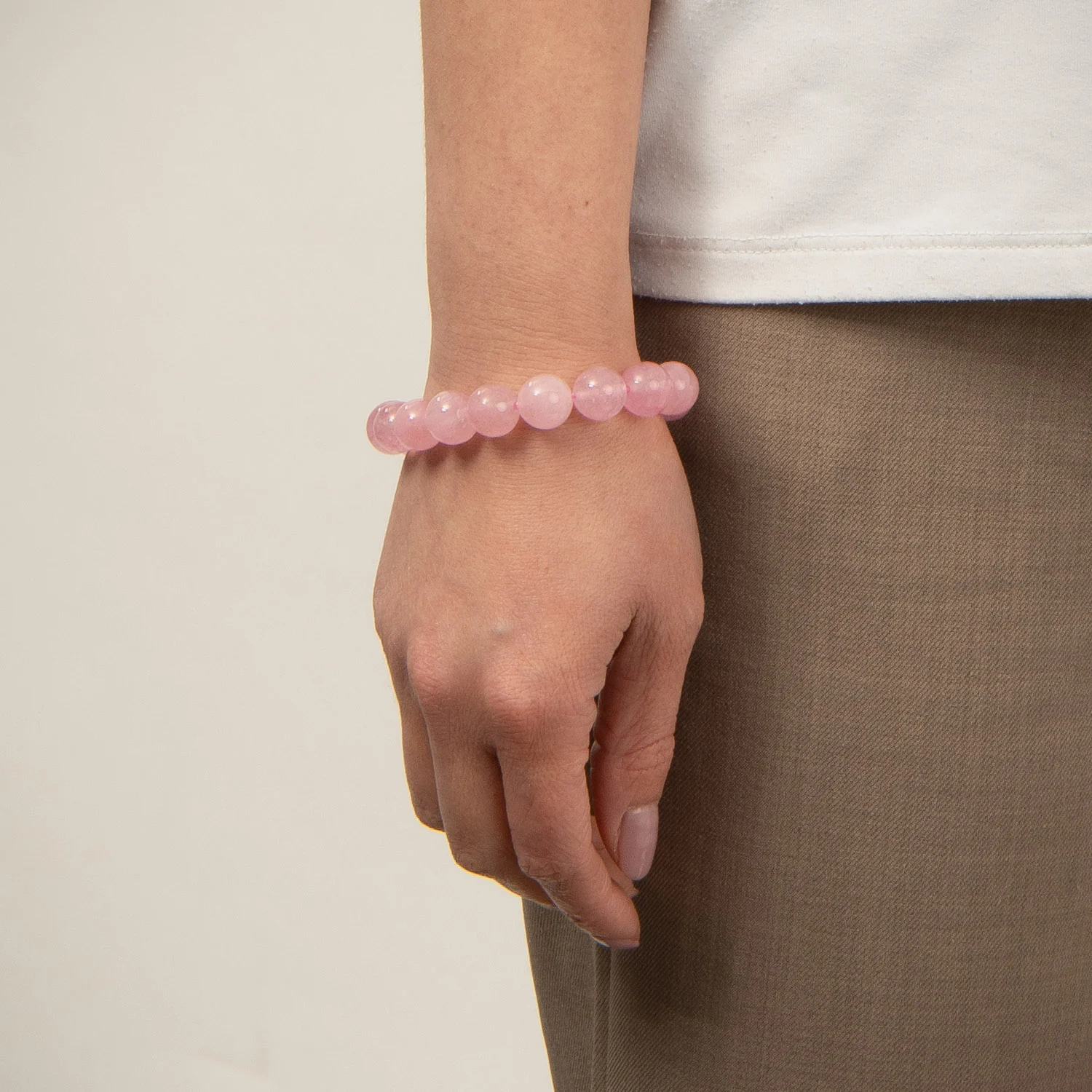 LuvaLu Jewellery - Celeste Pink armbånd, 14 mm/17 cm - Elastik - Image 2