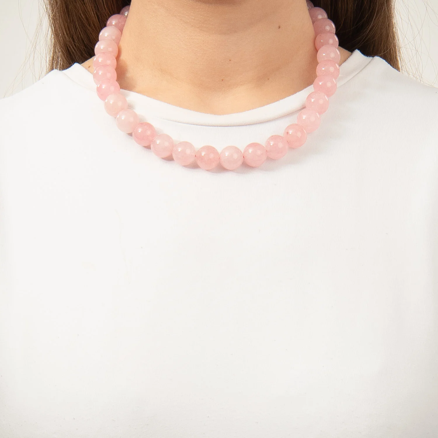 LuvaLu Jewellery - Celeste Pink halskæde, 14 mm/42+3 cm - Sølv - Image 2