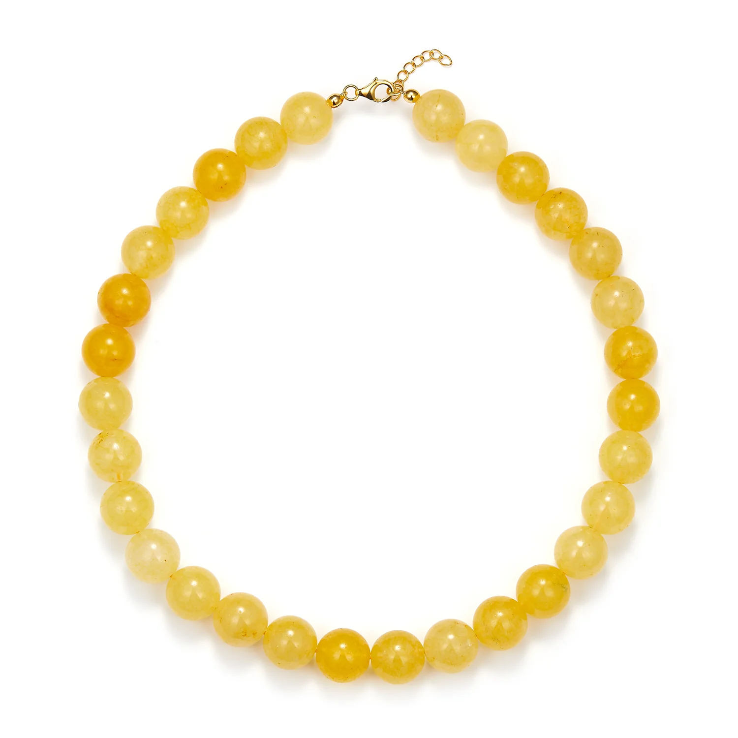 LuvaLu Jewellery - Celeste Yellow halskæde, 14 mm/42+3 cm - Forgyldt sølv